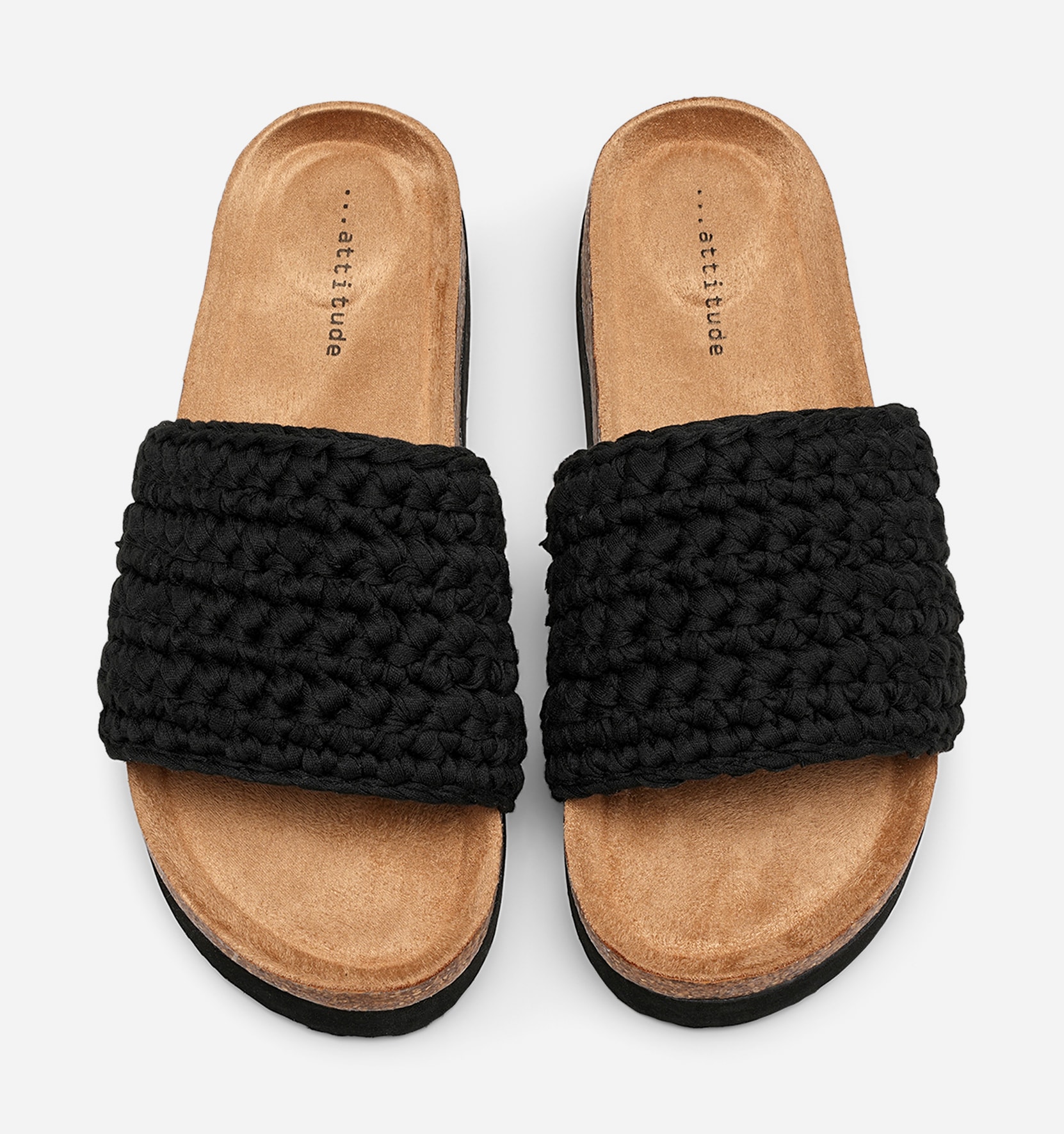 ATTITUDE, Sandal med platåsåle Sort