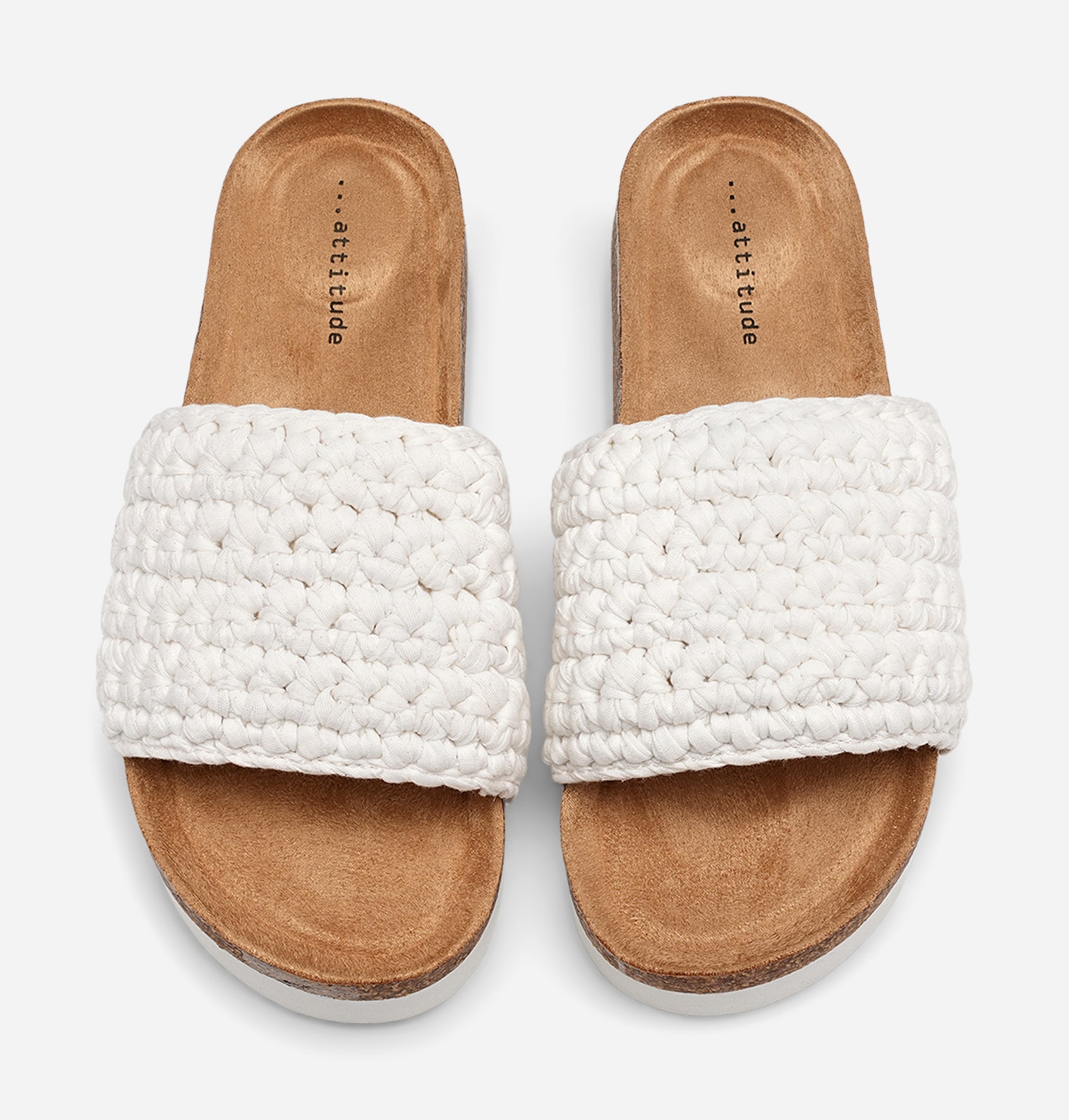 ATTITUDE, Sandal med platåsåle Hvit