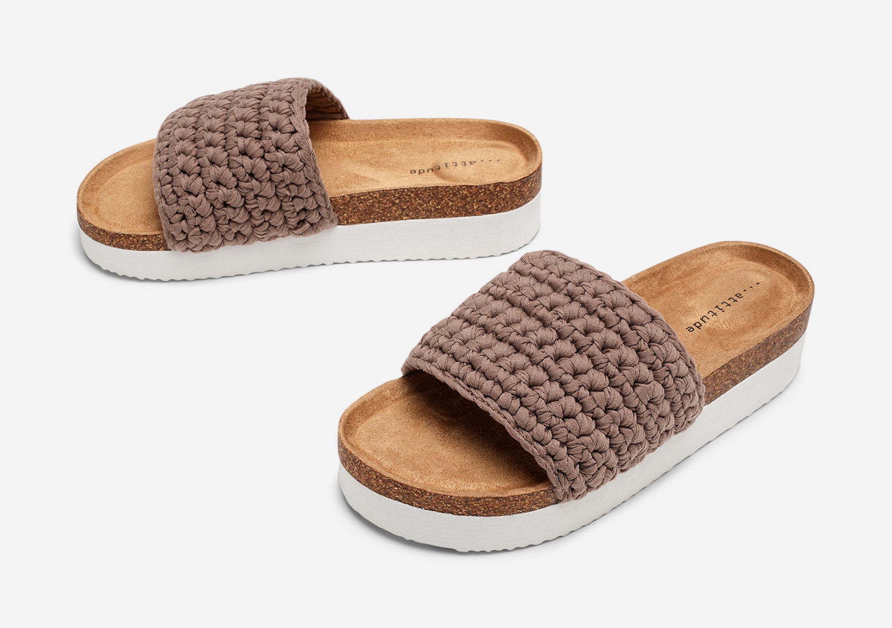 ATTITUDE, Sandal med platåsåle Brun