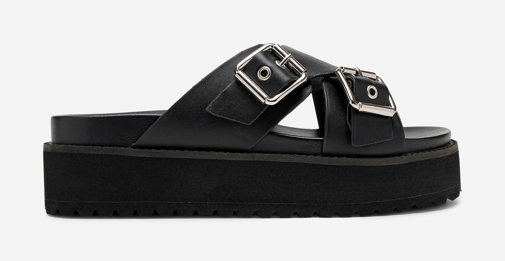 ATTITUDE, Sandal med platåsåle Sort