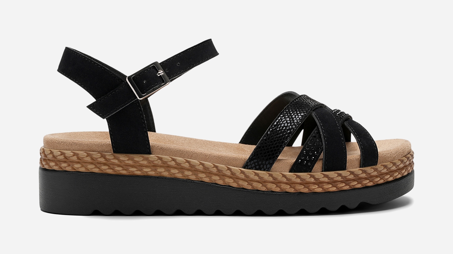 SO ALL, Sandal med reimer Sort
