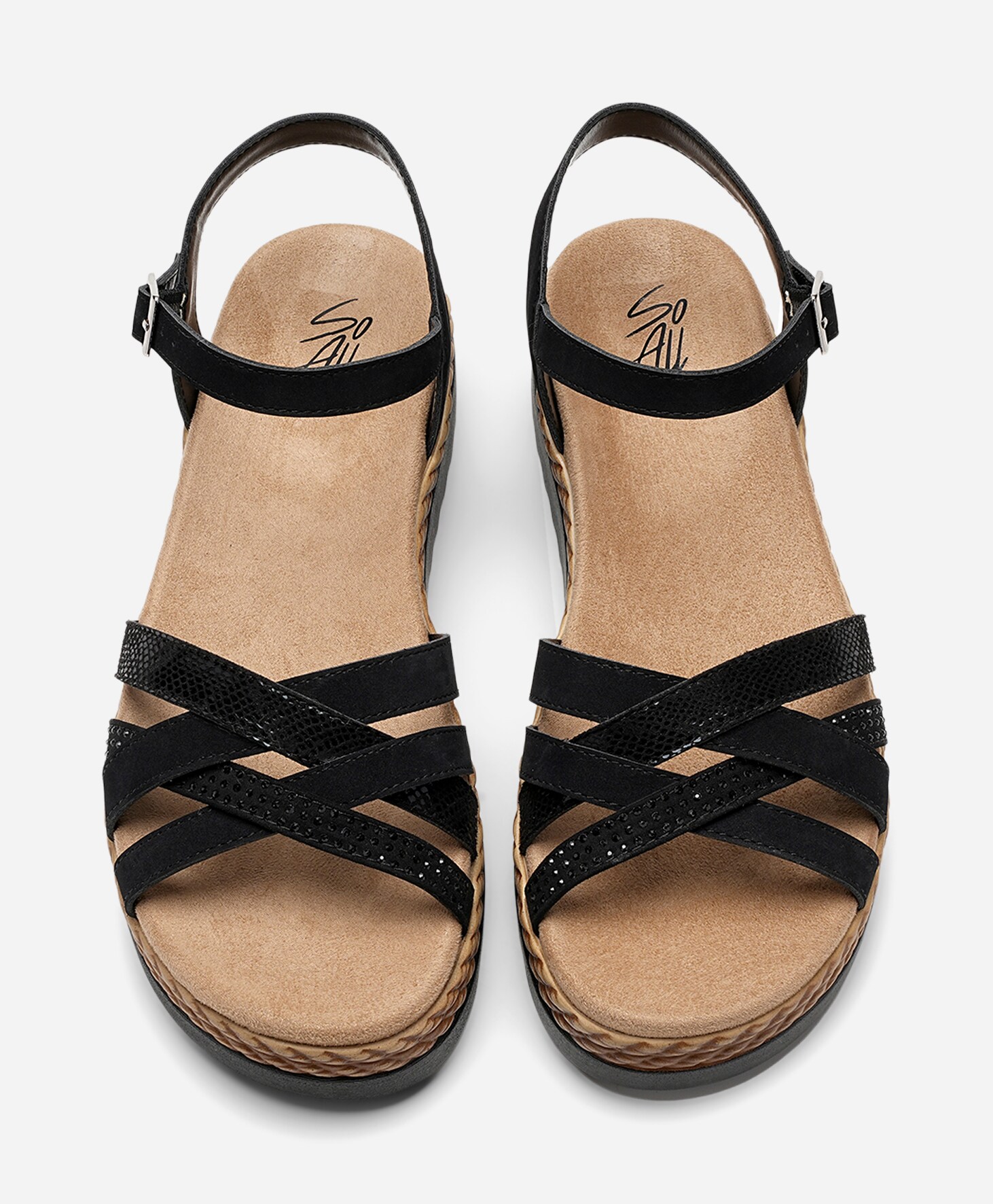 SO ALL, Sandal med reimer Sort