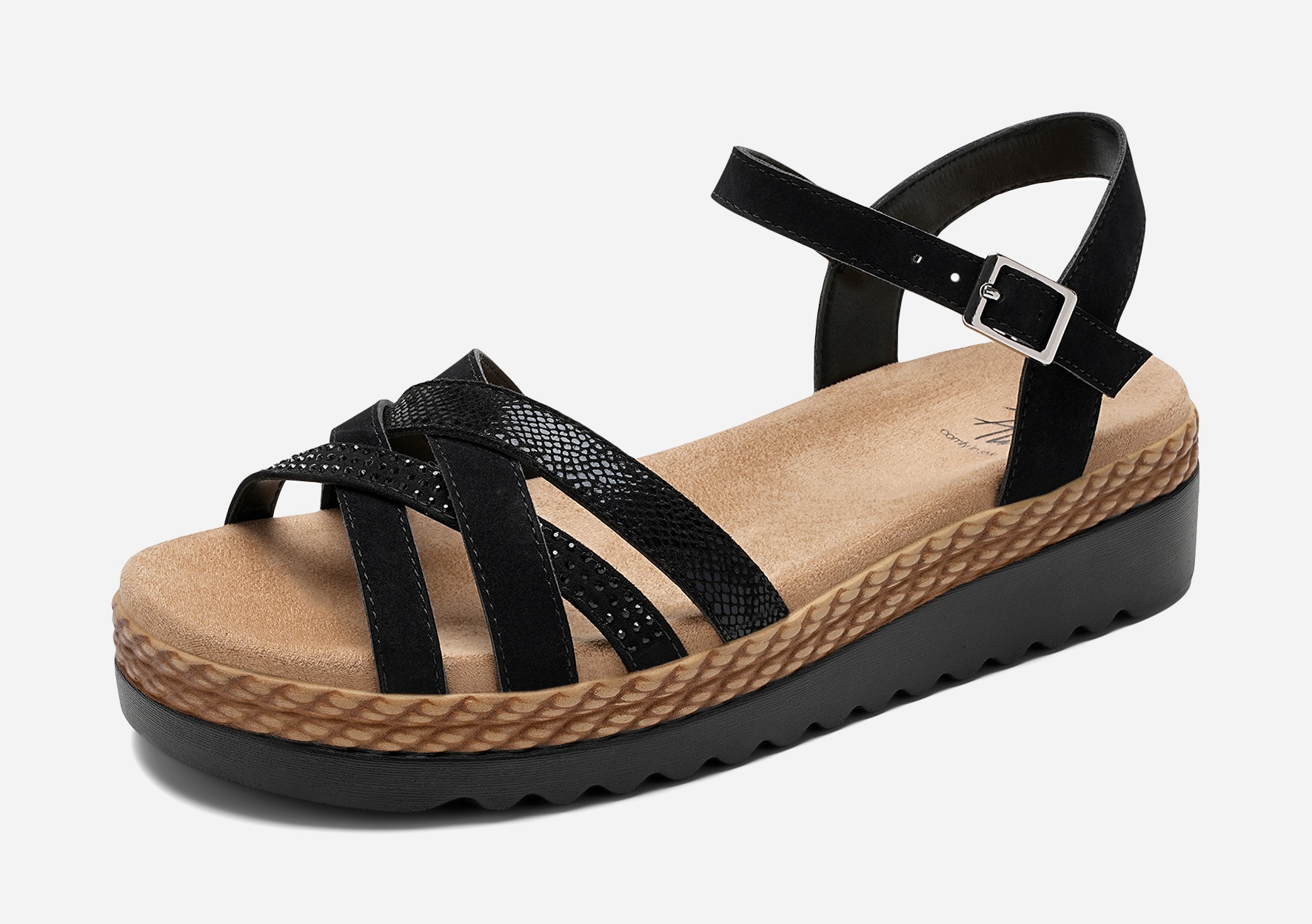 SO ALL, Sandal med reimer Sort
