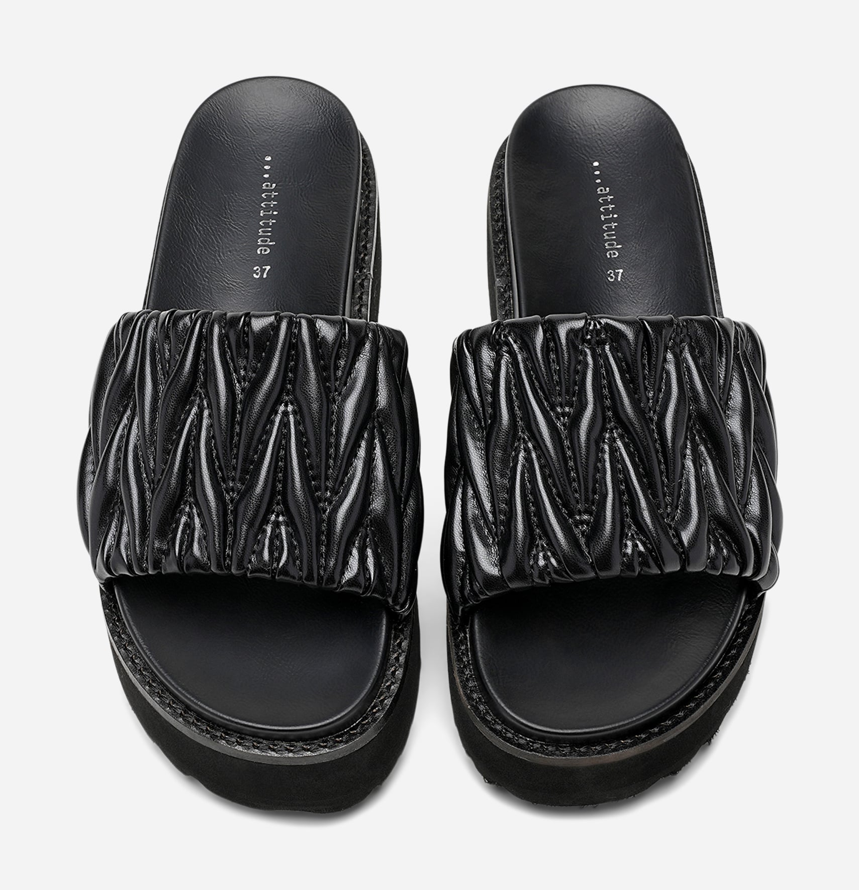 ATTITUDE, Sandal med platåsåle Sort