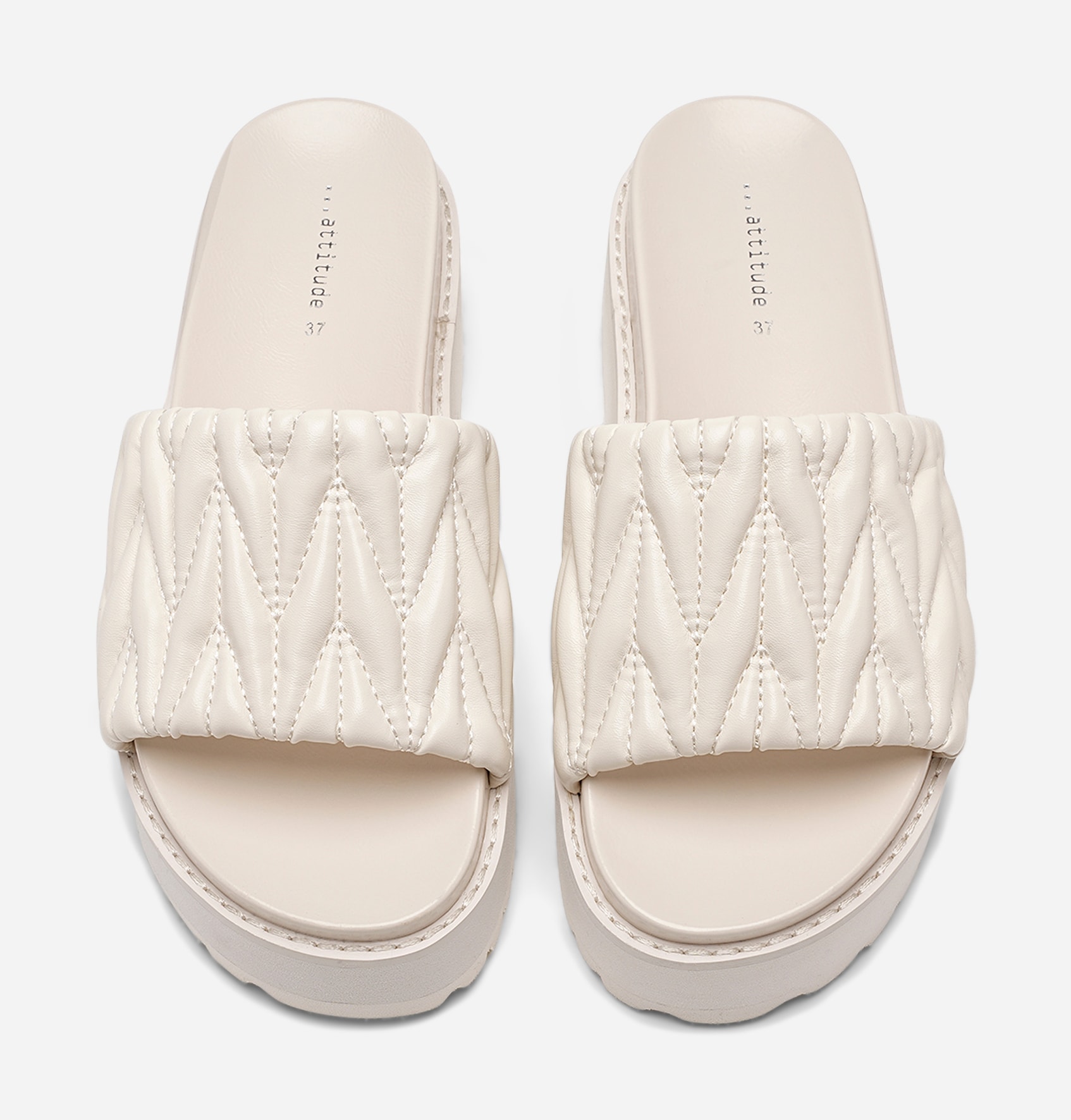 ATTITUDE, Sandal med platåsåle Hvit