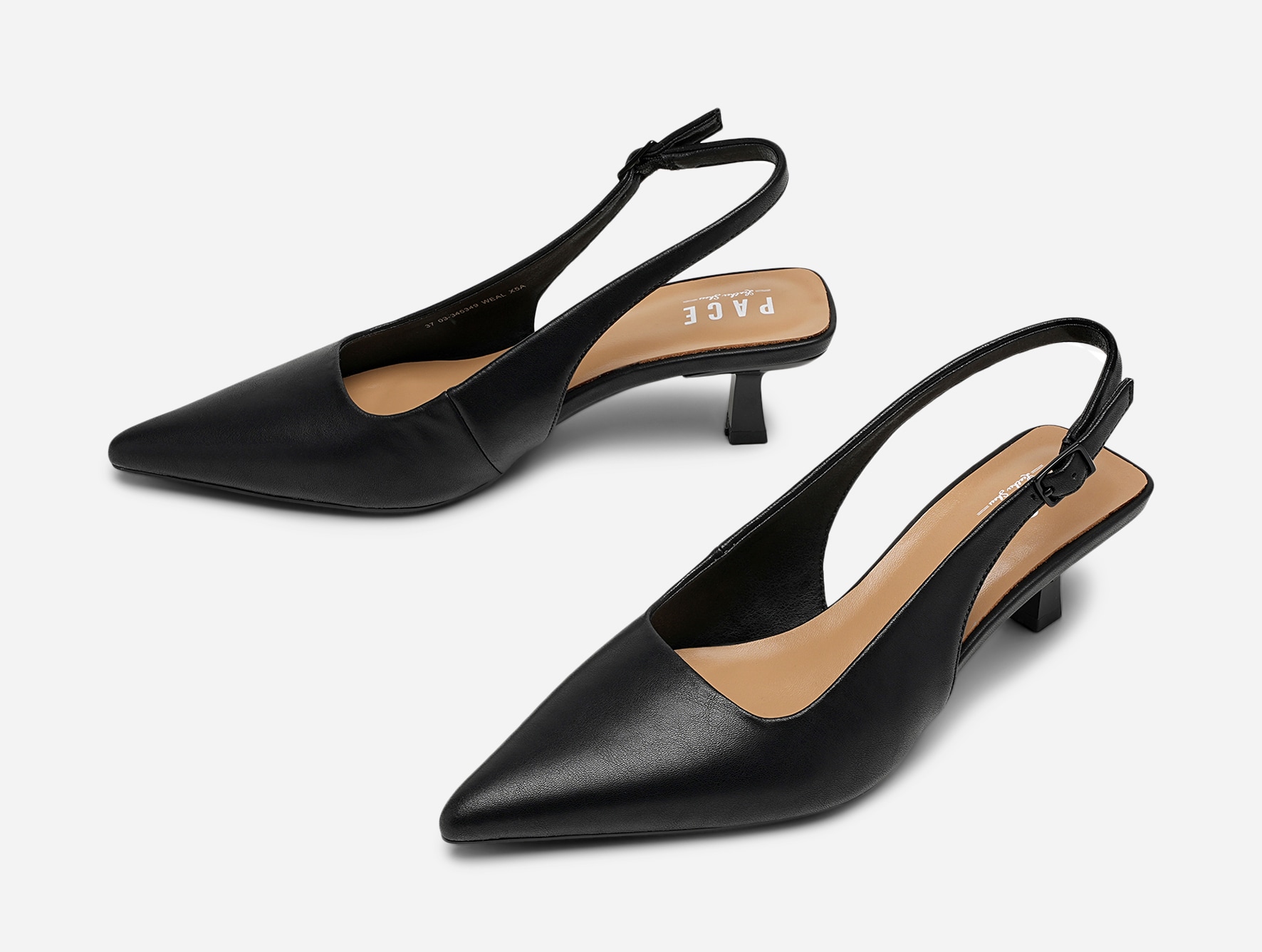 PACE, Pumps med slingback Sort