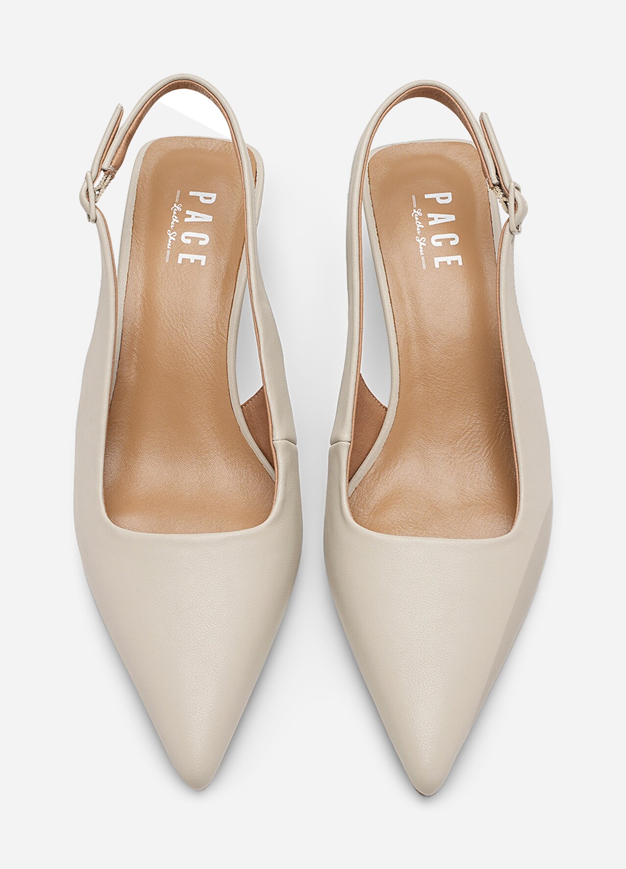 PACE, Pumps med slingback Beige