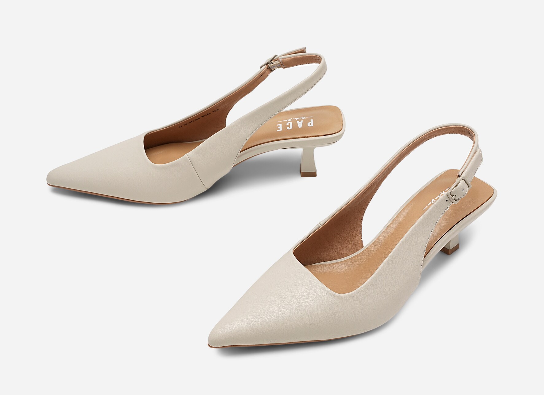 PACE, Pumps med slingback Beige