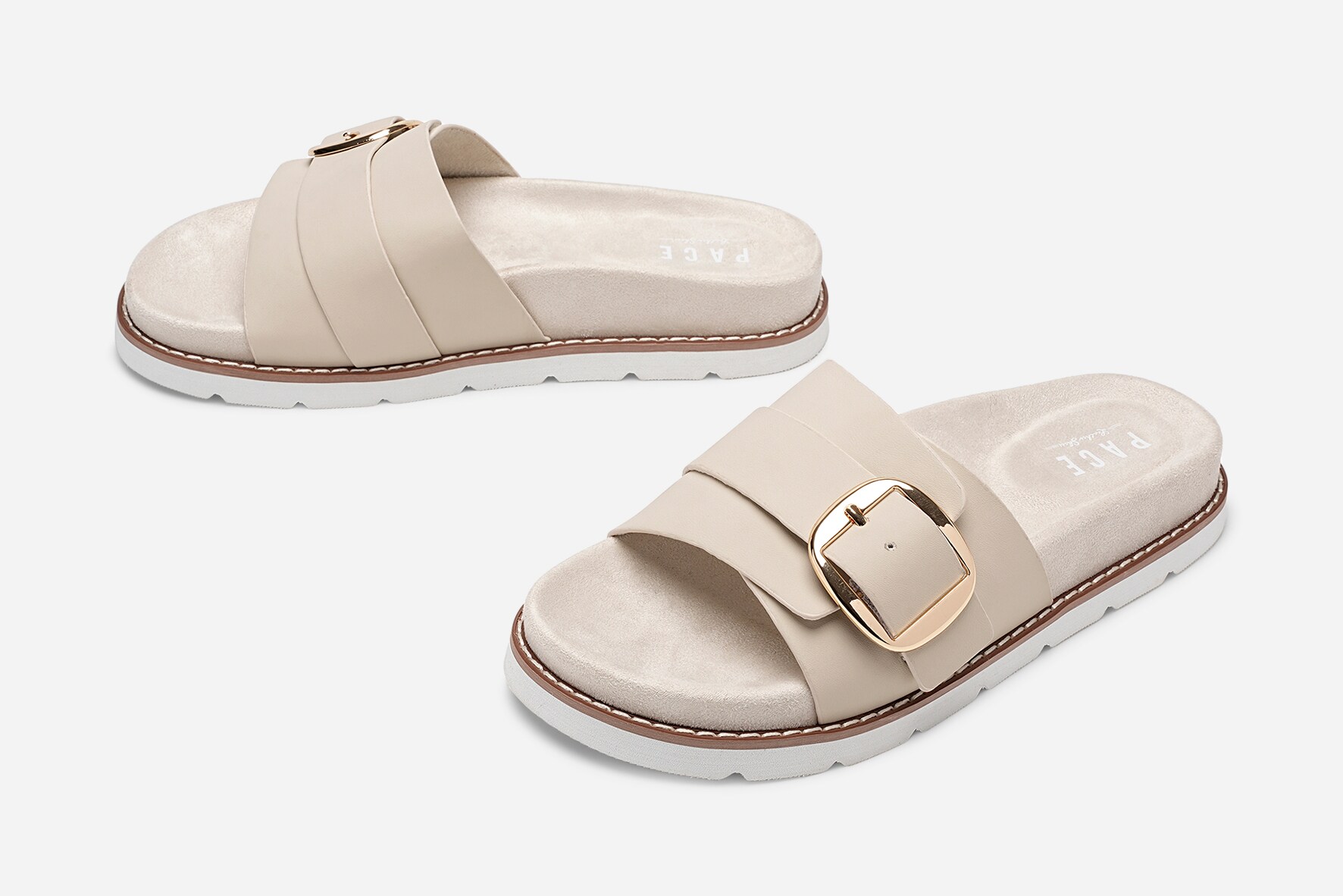 PACE, Sandal med spenne Beige