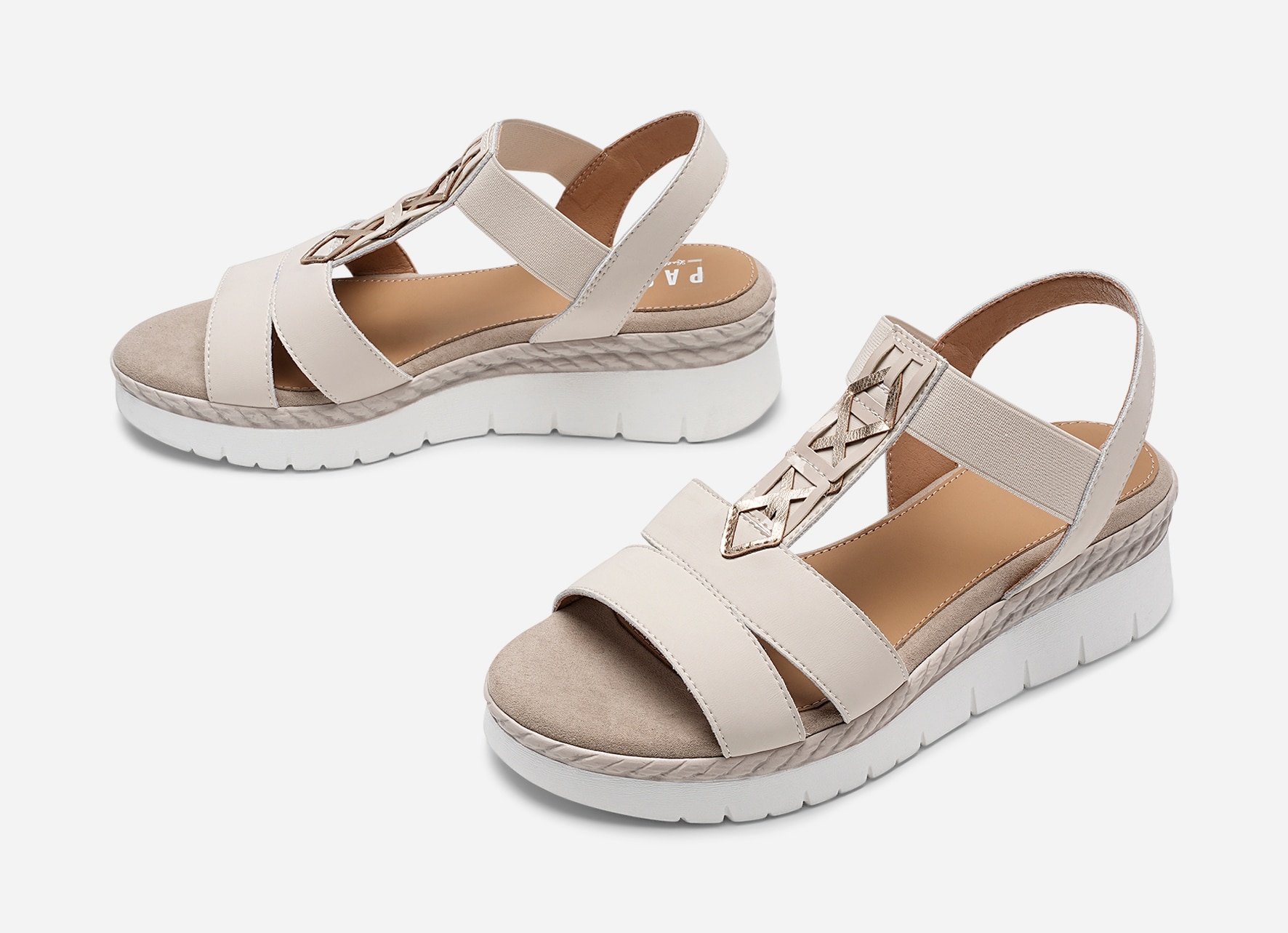 PACE, Sandal med reimer Beige