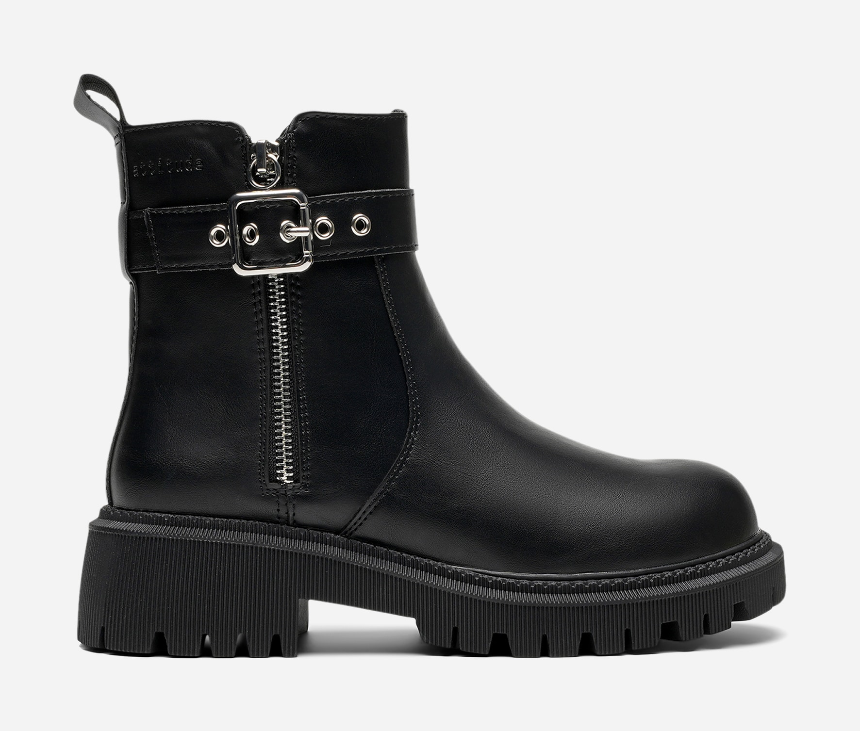 ATTITUDE, Varmforet boots med spenne Sort