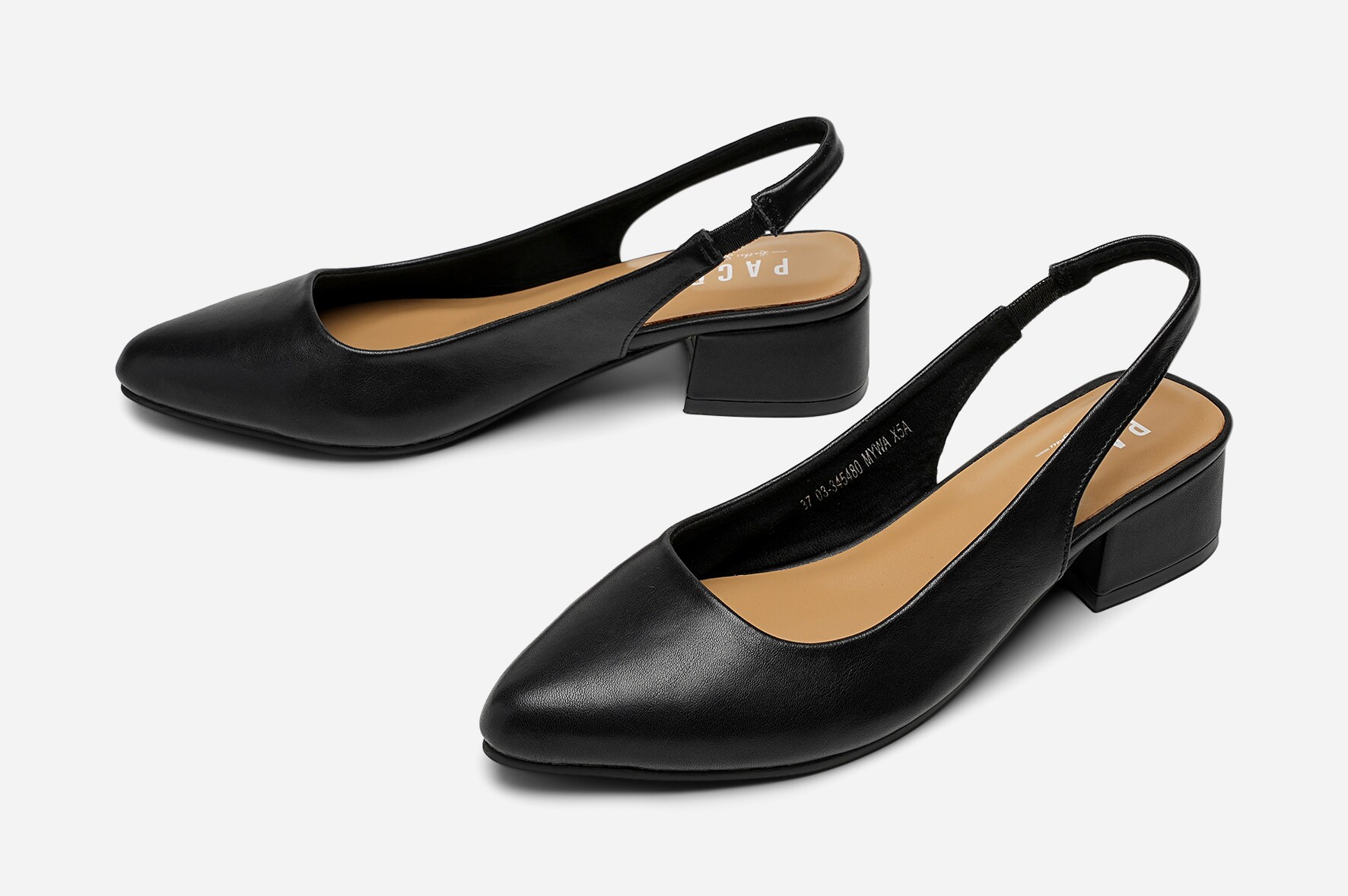 PACE, Pumps med slingback Sort