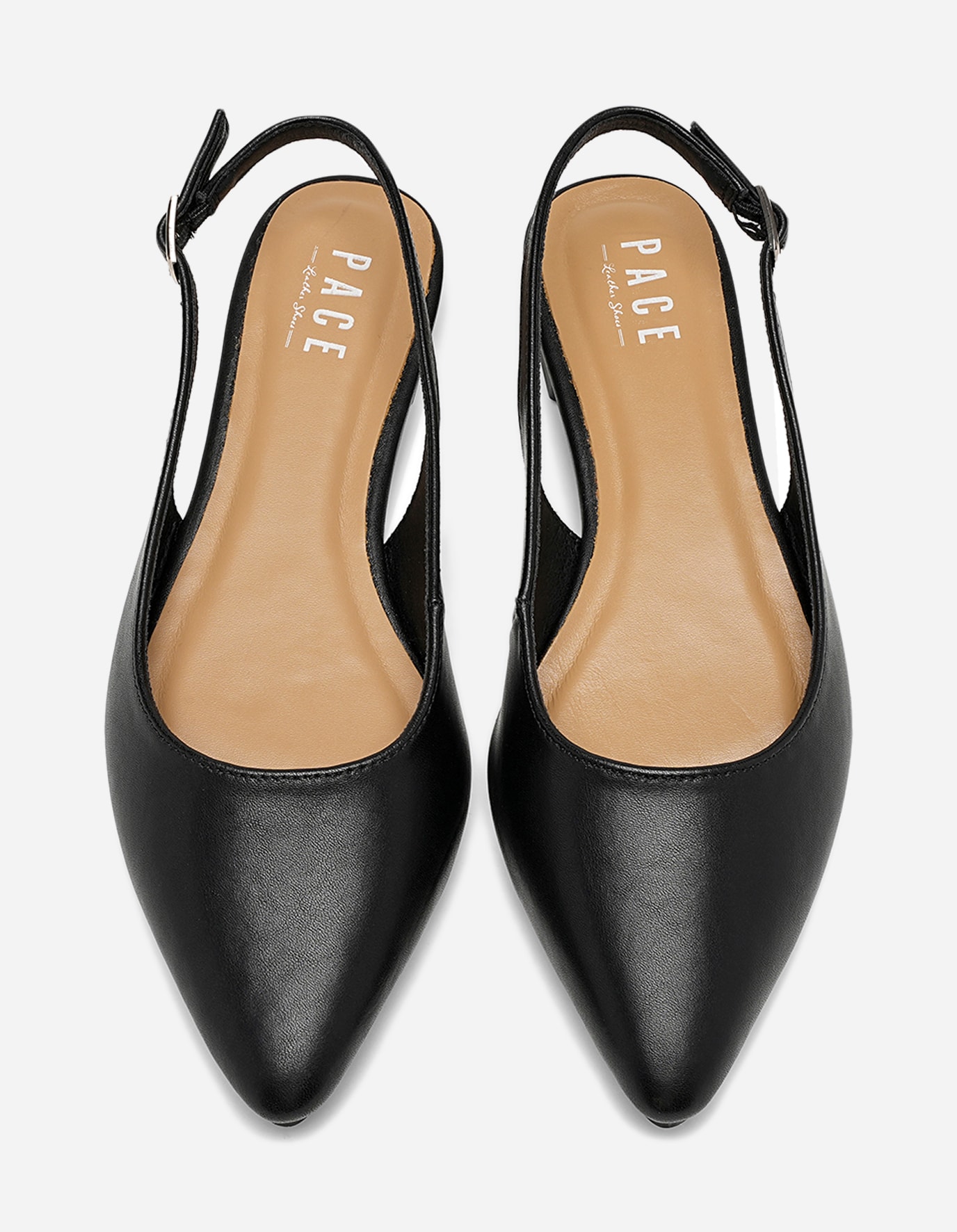 PACE, Ballerinasko med slingback Sort