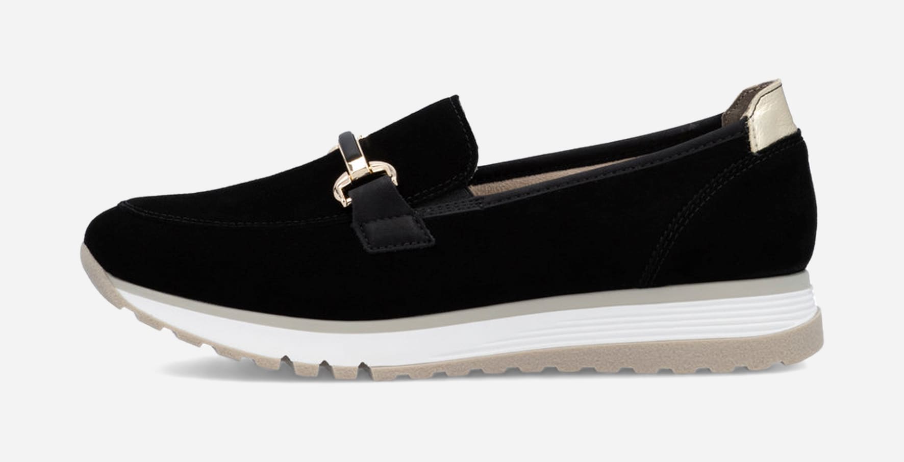 RIEKER, Loafer med spenne Sort