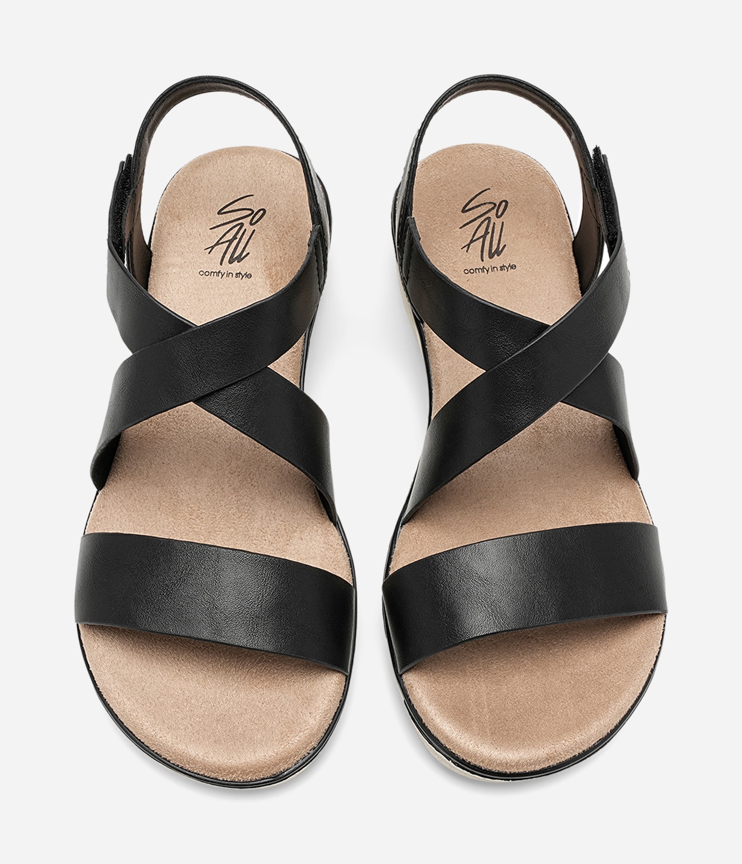 SO ALL, Sandal med reimer Sort