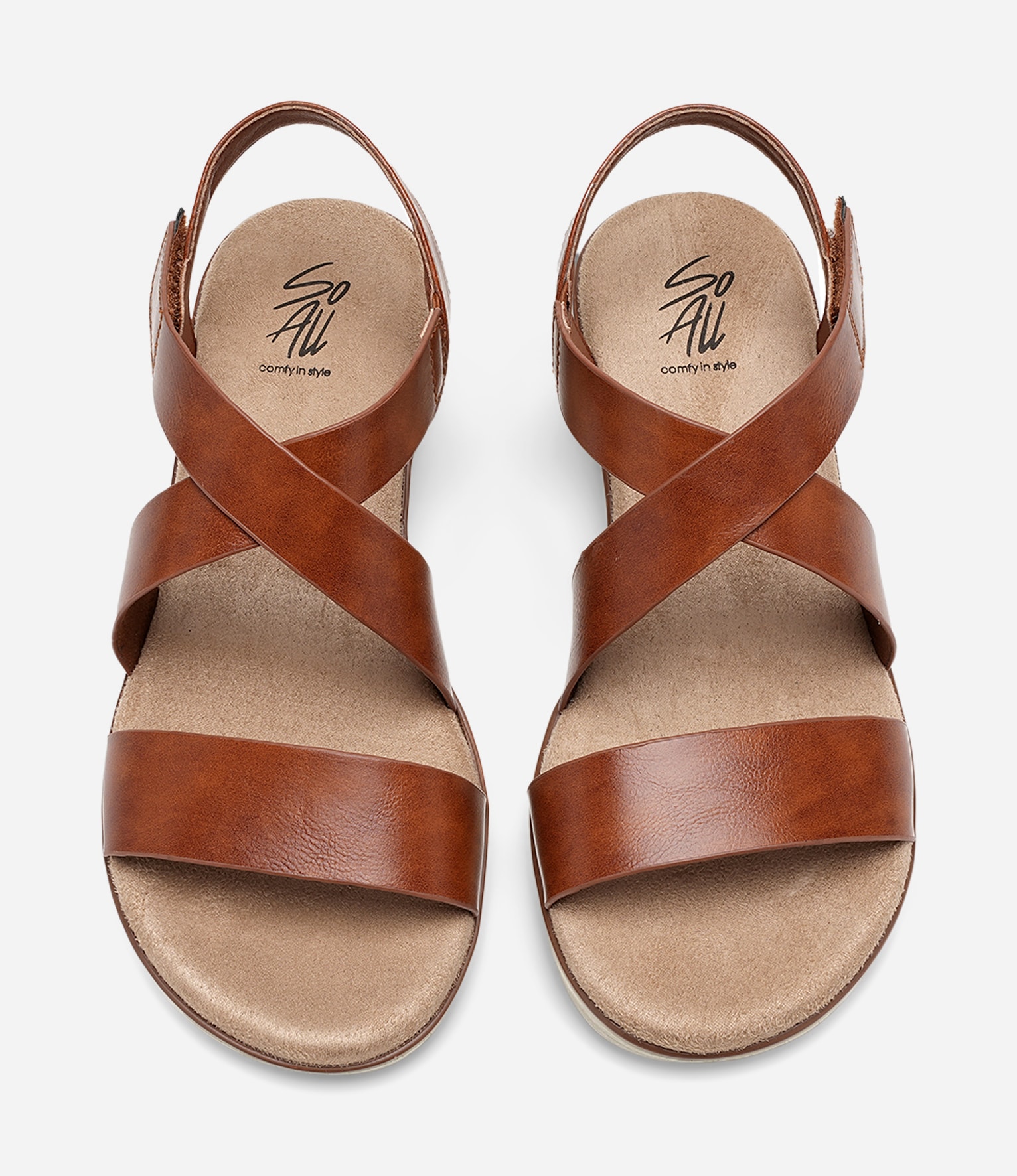 SO ALL, Sandal med reimer Brun