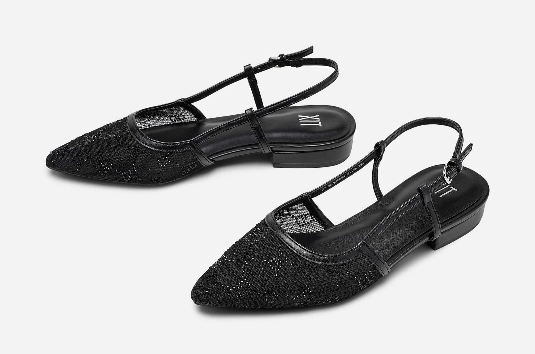 XIT, Ballerinasko med slingback Sort