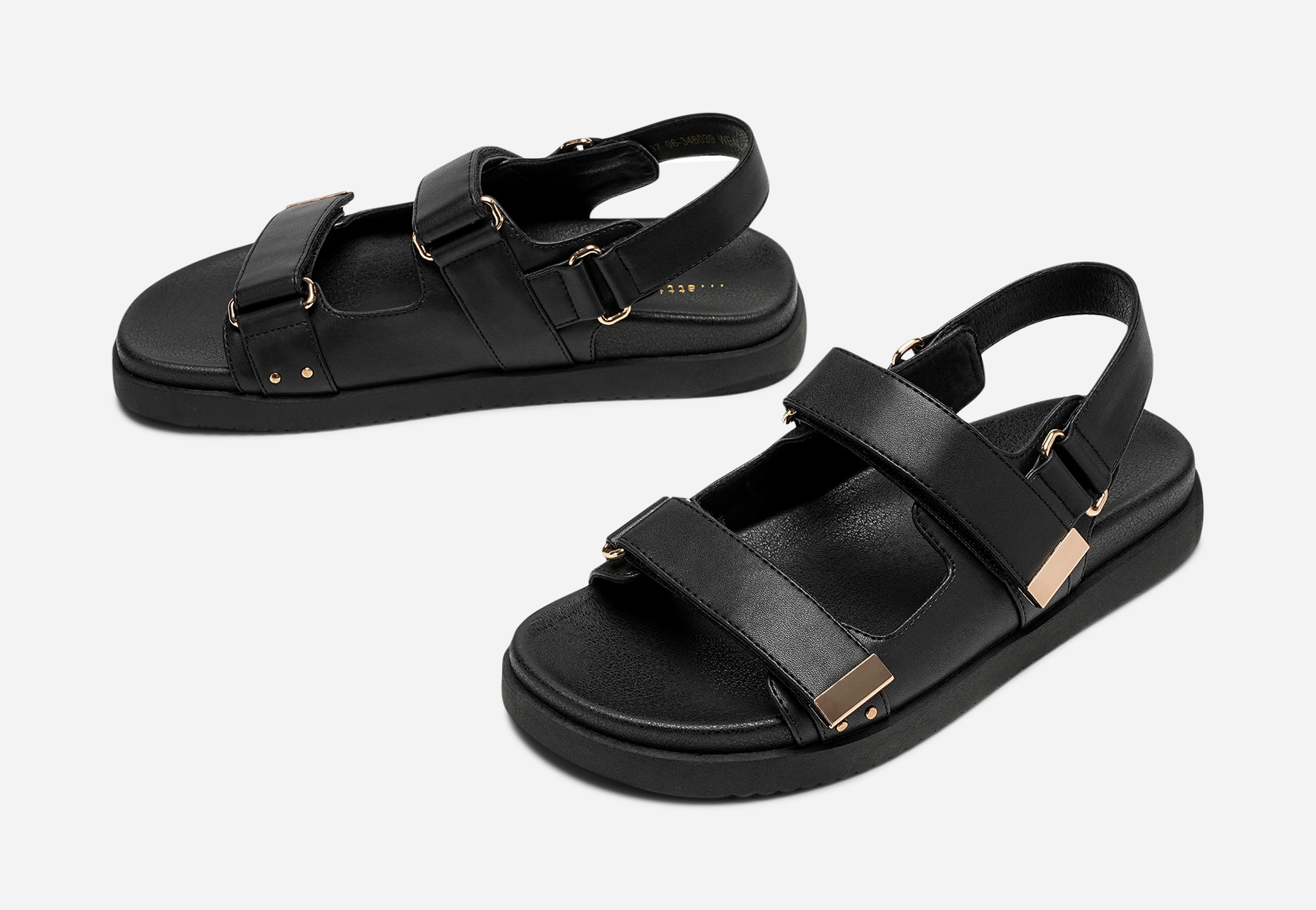 ATTITUDE, Sandal med reimer Sort