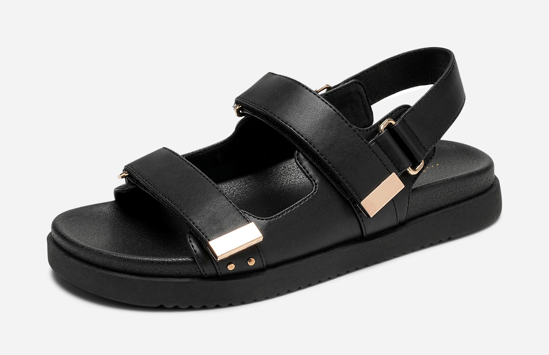 ATTITUDE, Sandal med reimer Sort