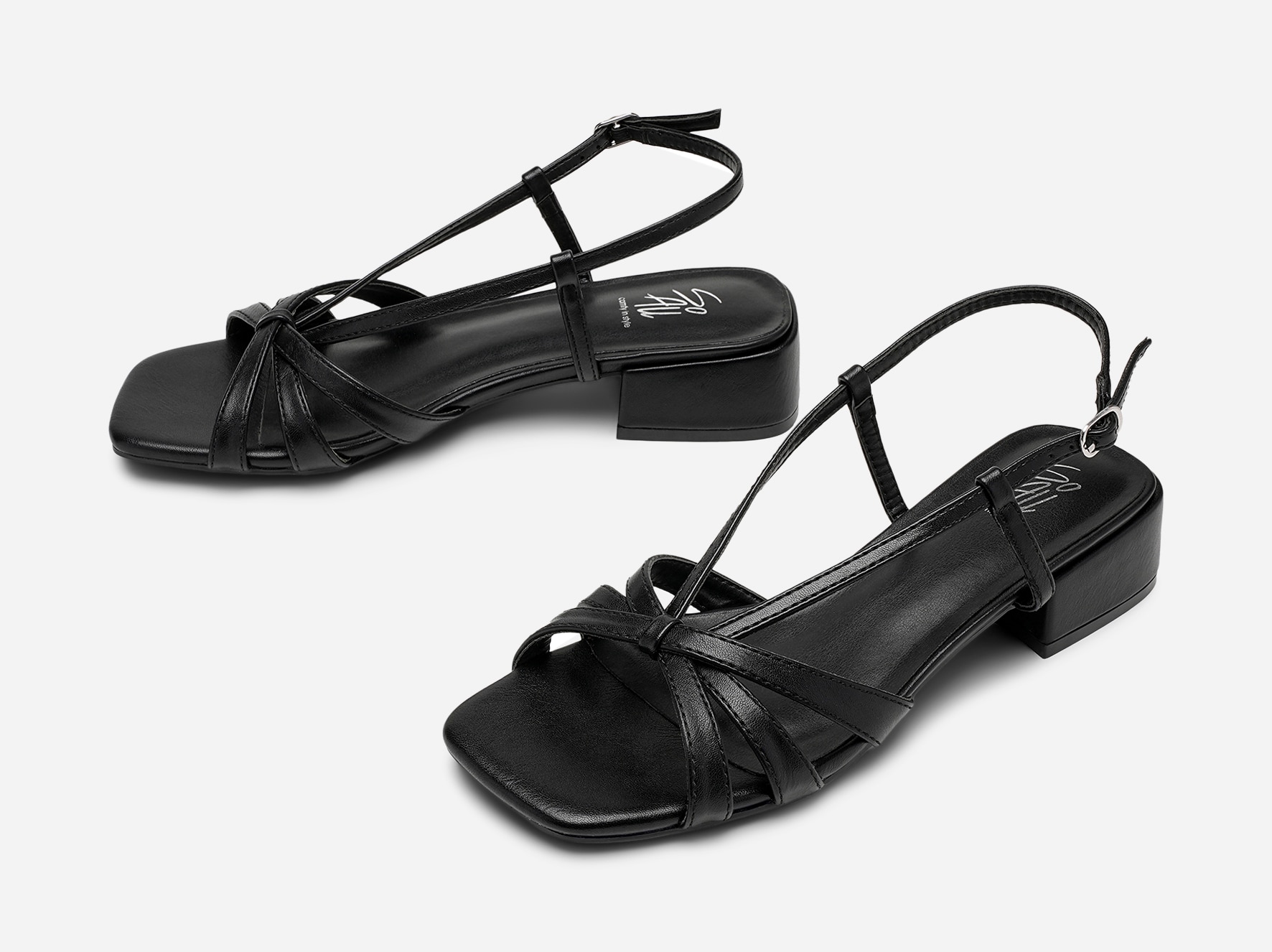 SO ALL, Sandalett med reimer Sort