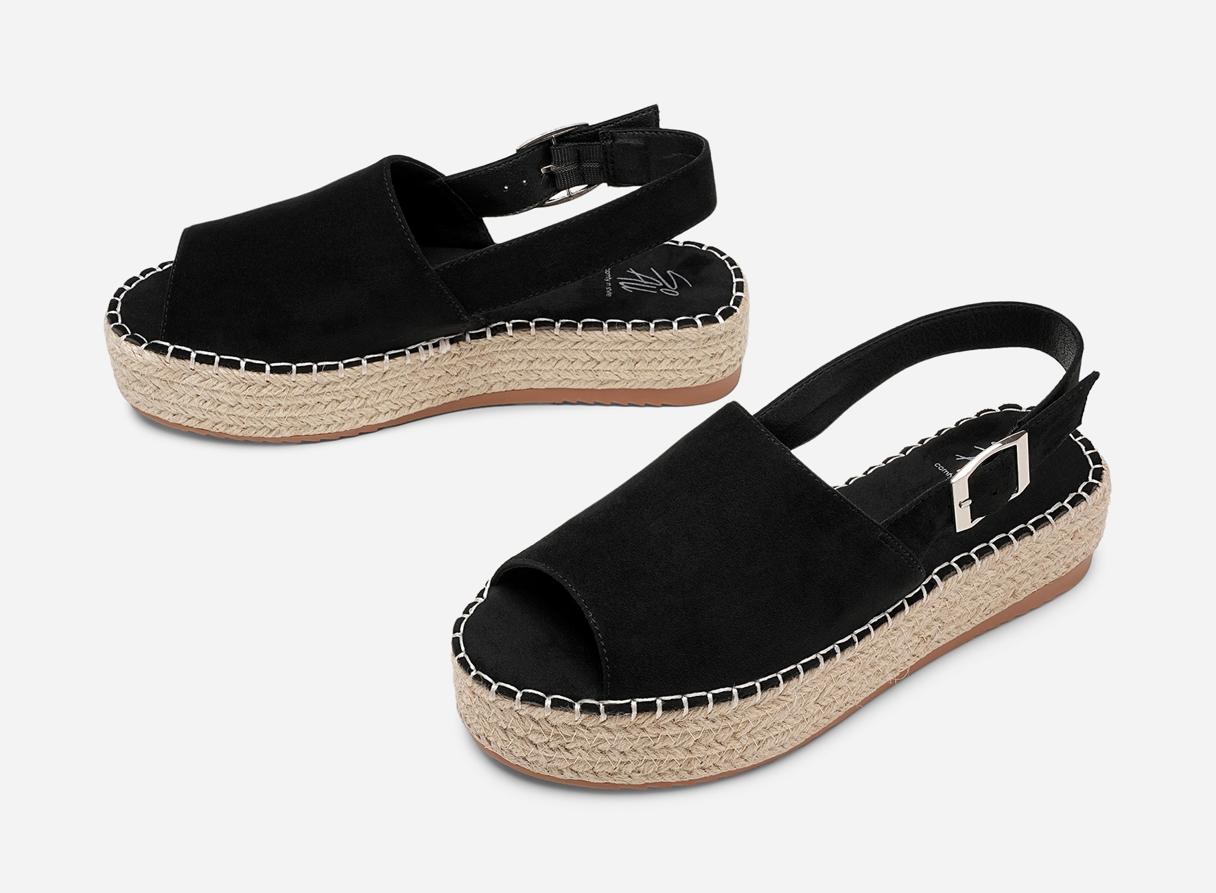 SO ALL, Sandal med repsåle Sort
