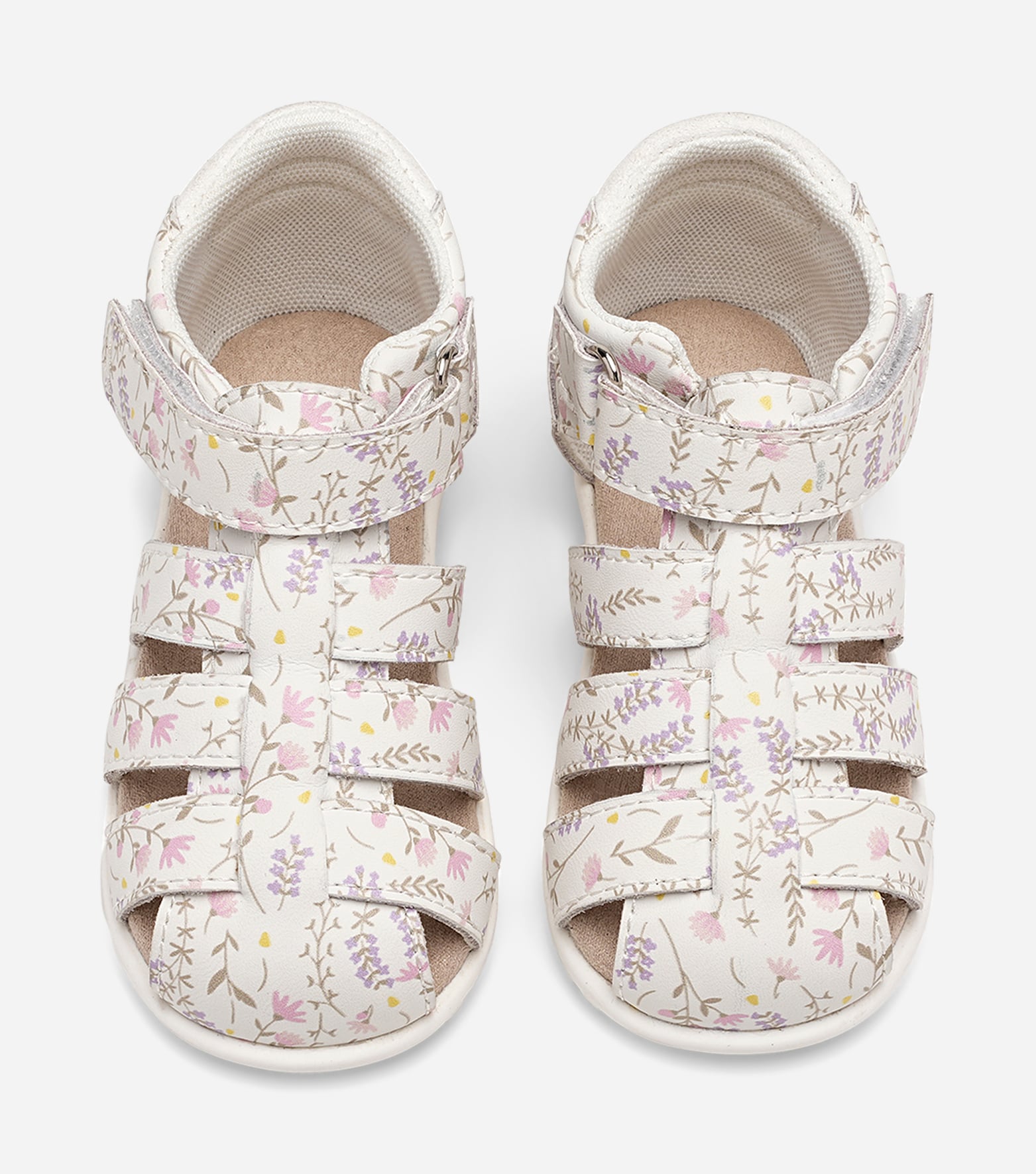 DINSKO, Lær-å-gå-sandal Hvit