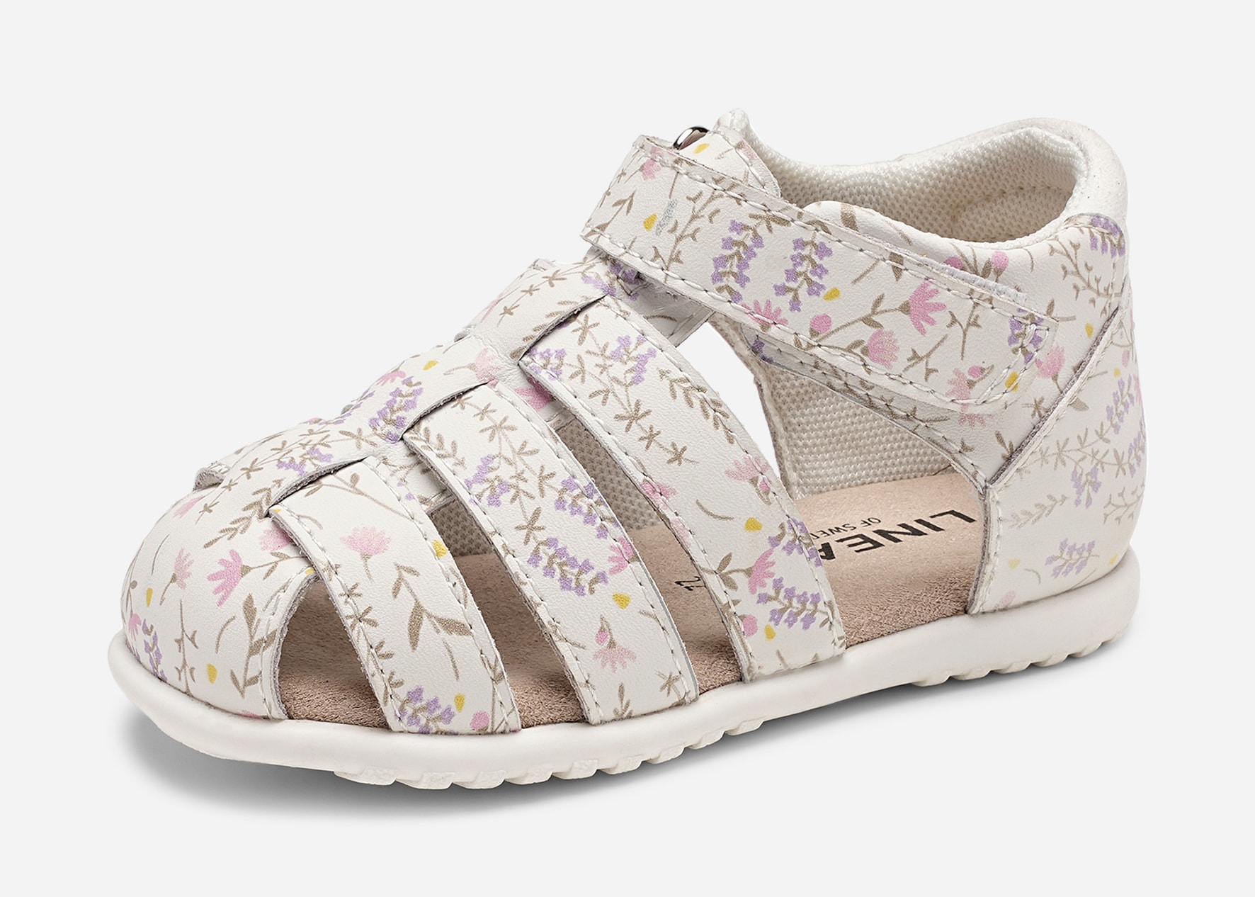 DINSKO, Lær-å-gå-sandal Hvit