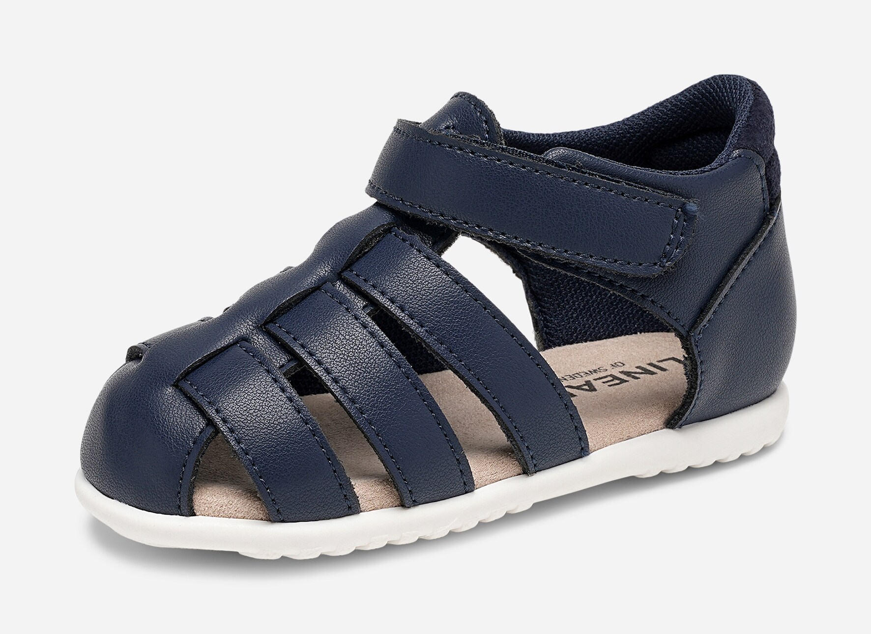 DINSKO, Lær-å-gå-sandal Blå