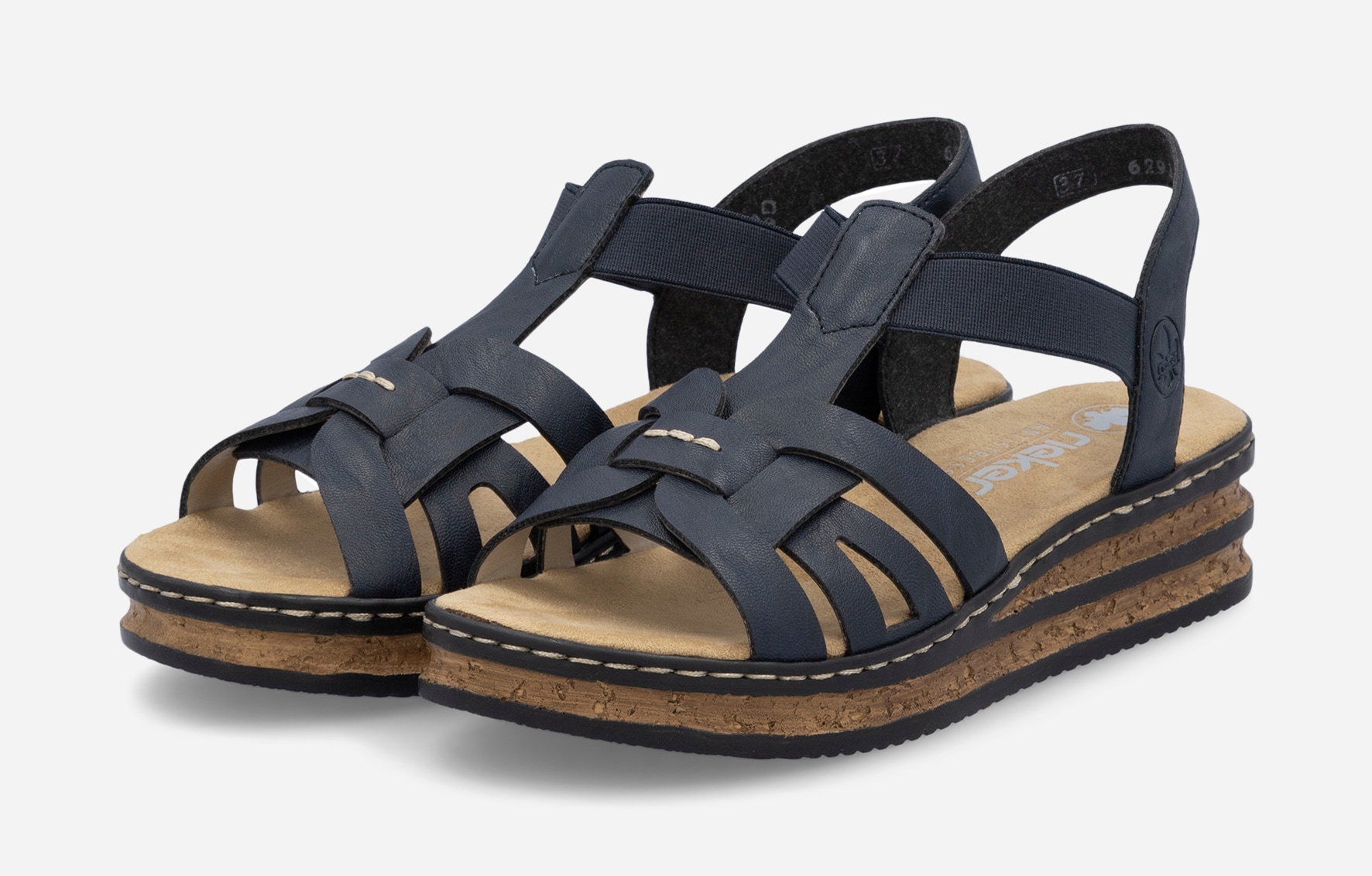 RIEKER, Sandalett med reimer Blå