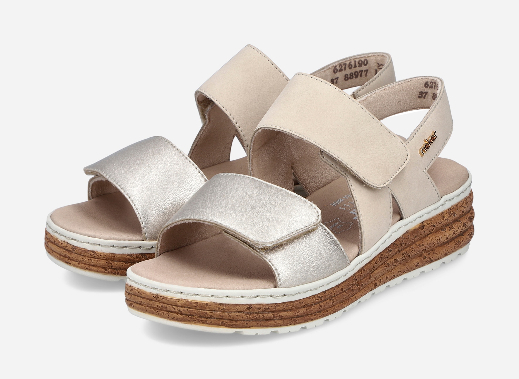 RIEKER, Sandal med reimer Beige