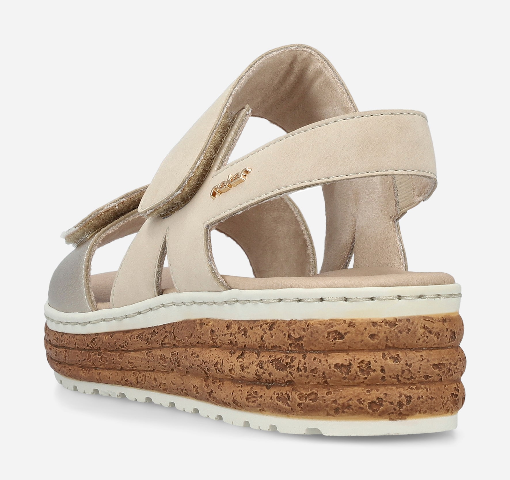 RIEKER, Sandal med reimer Beige