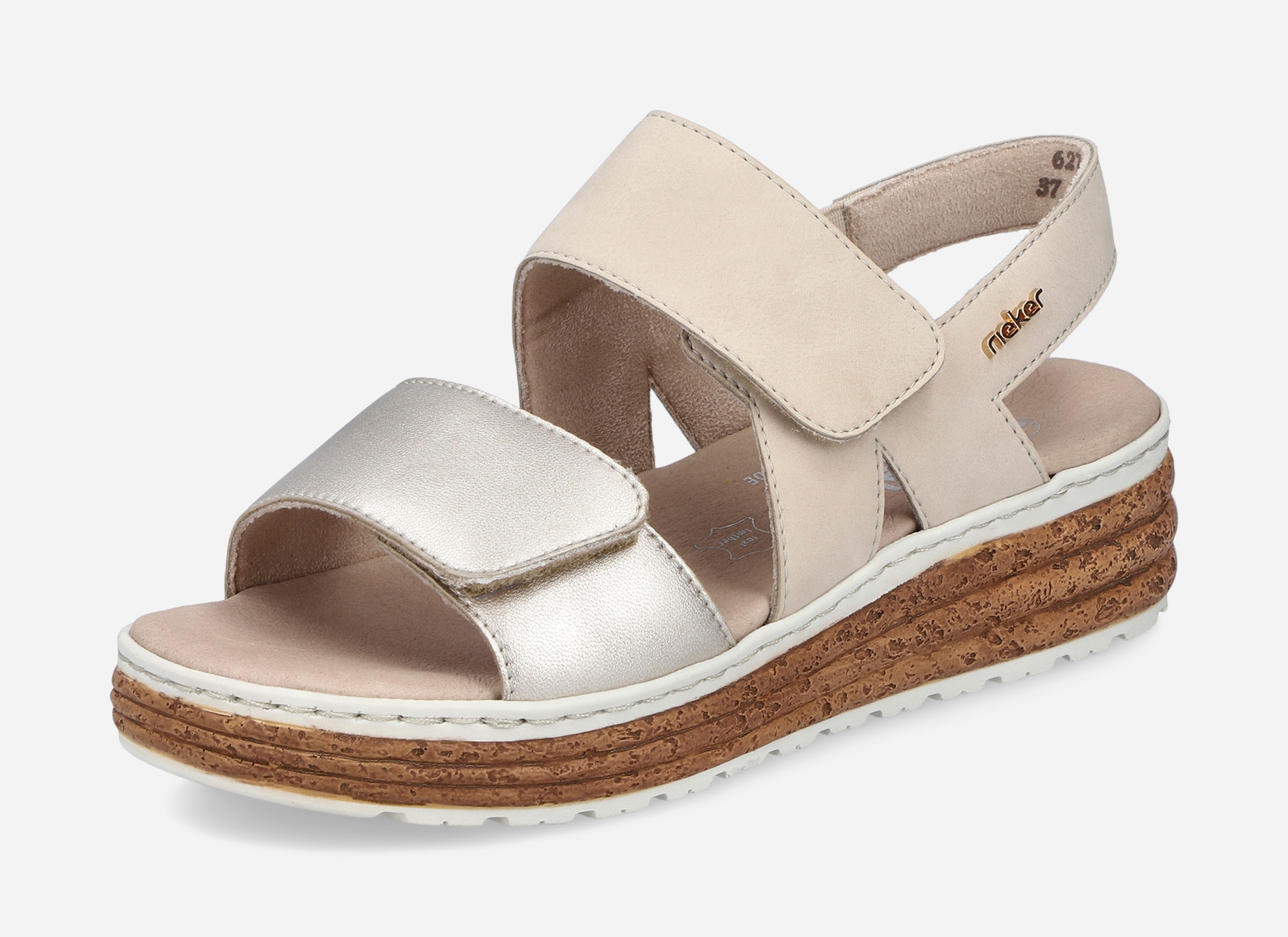 RIEKER, Sandal med reimer Beige