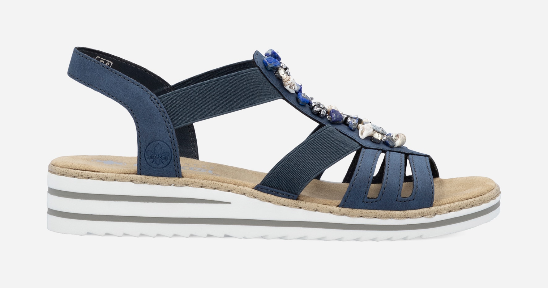 RIEKER, Sandal med reimer Blå