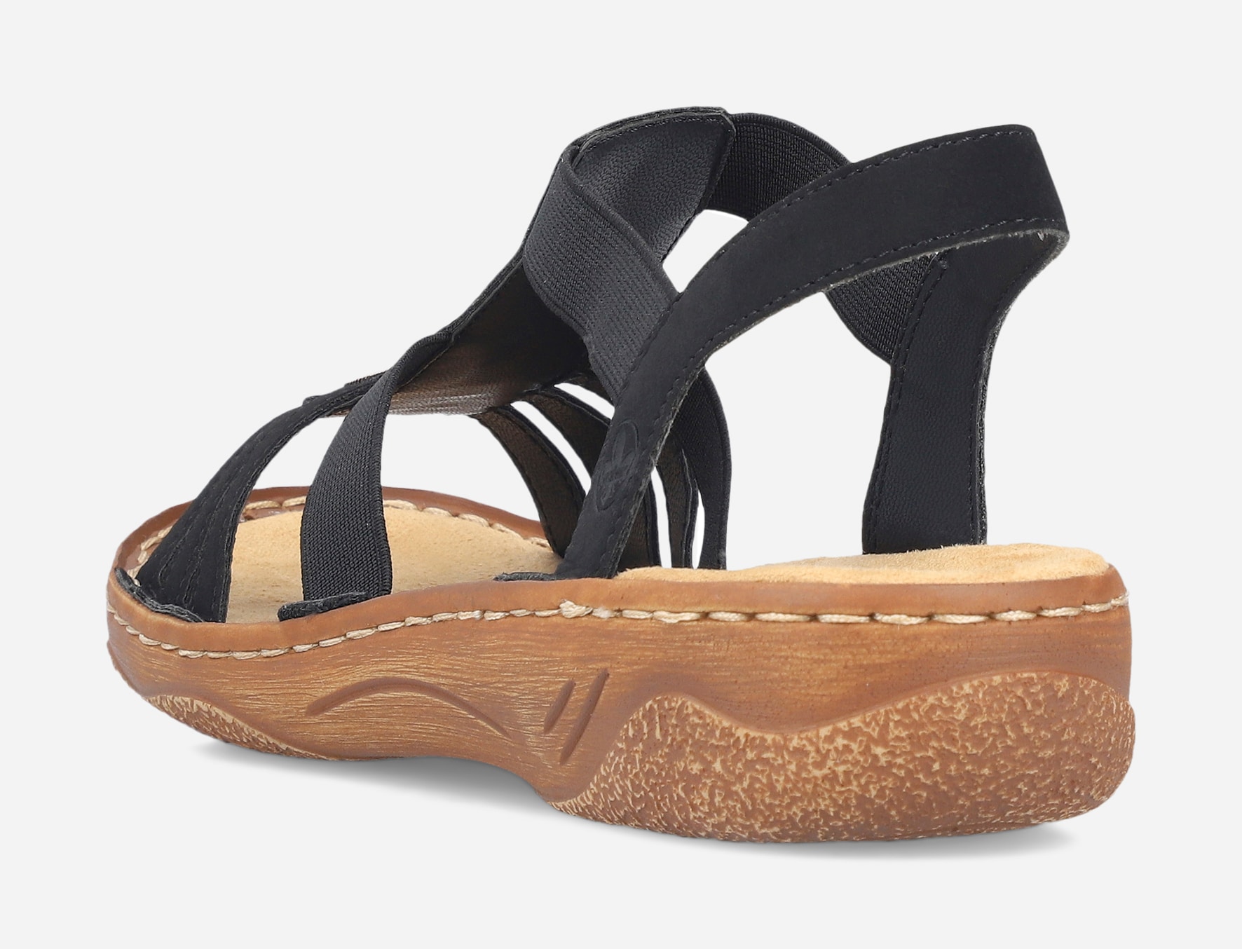 RIEKER, Sandal med reimer Sort