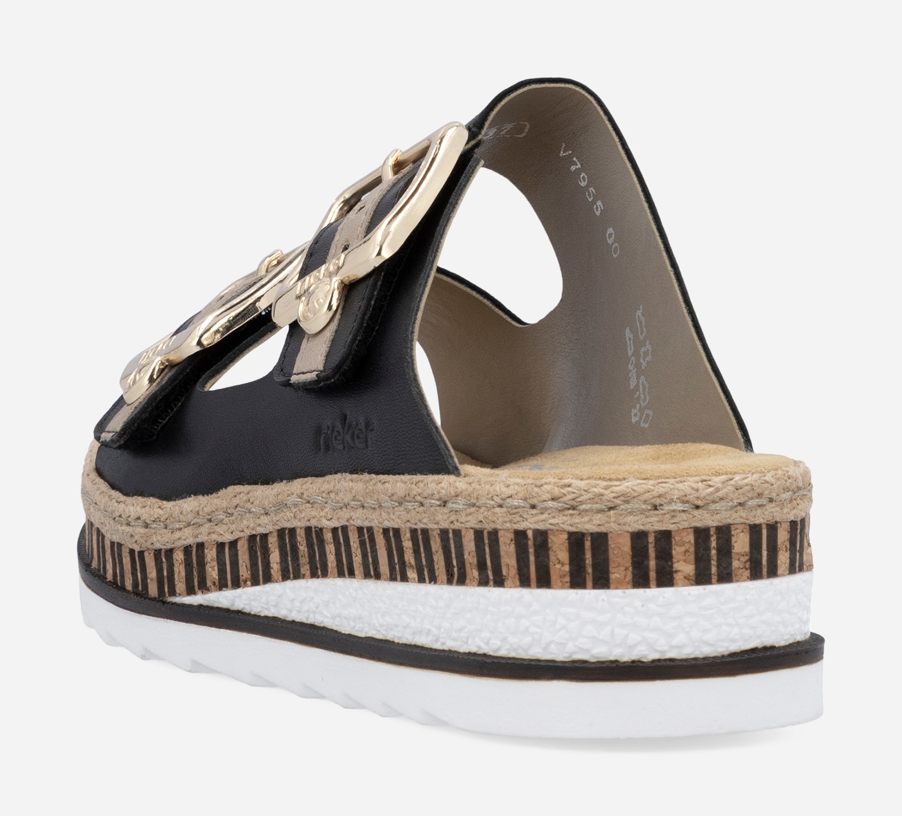 RIEKER, Sandalett med reimer Sort