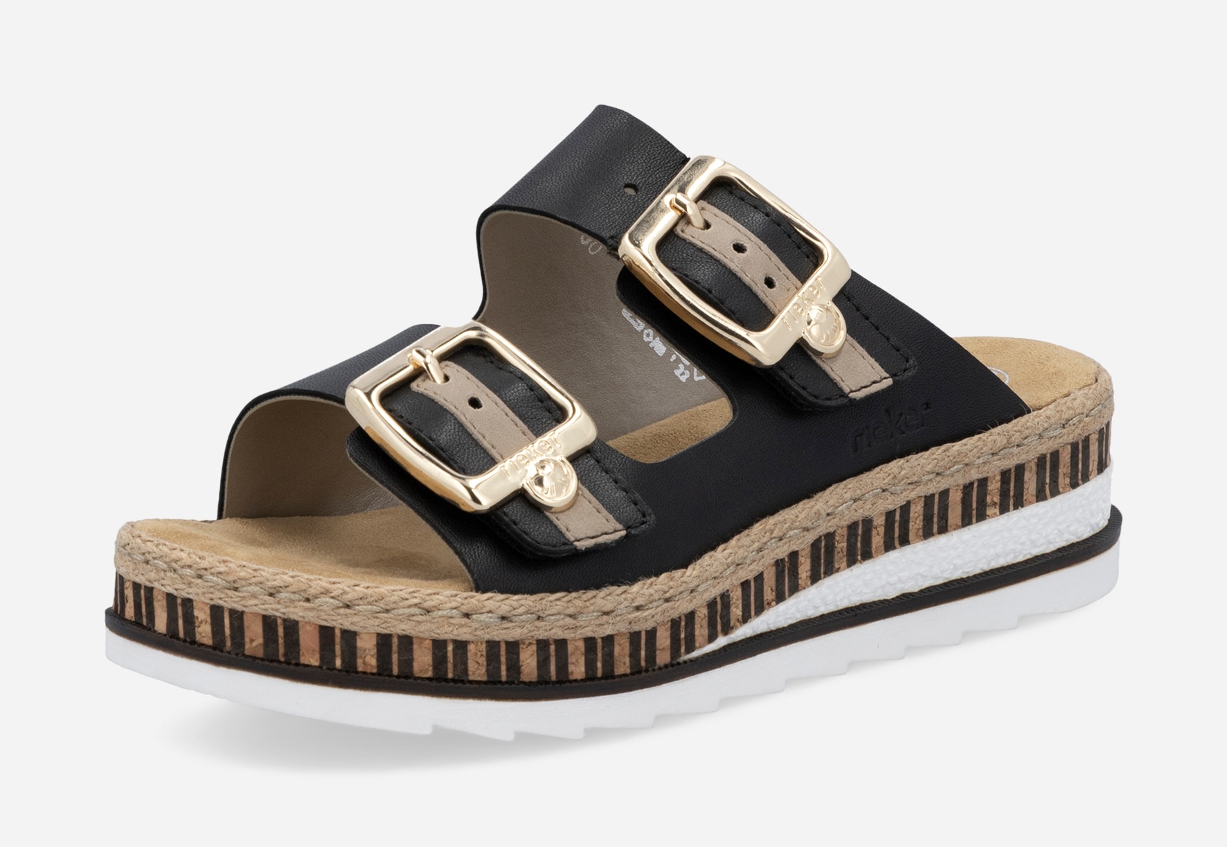 RIEKER, Sandalett med reimer Sort