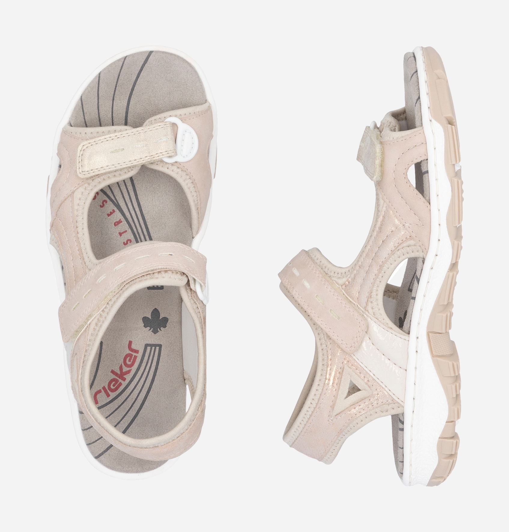 RIEKER, Sandal med reimer Beige