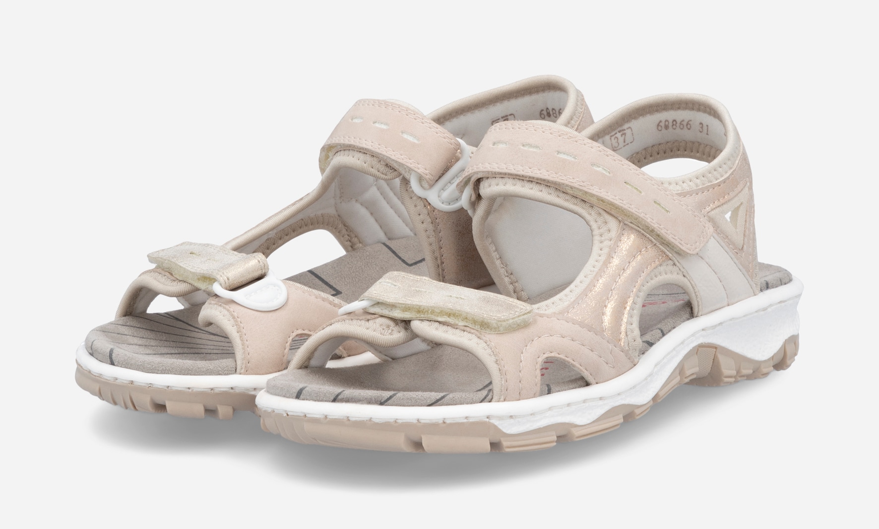 RIEKER, Sandal med reimer Beige