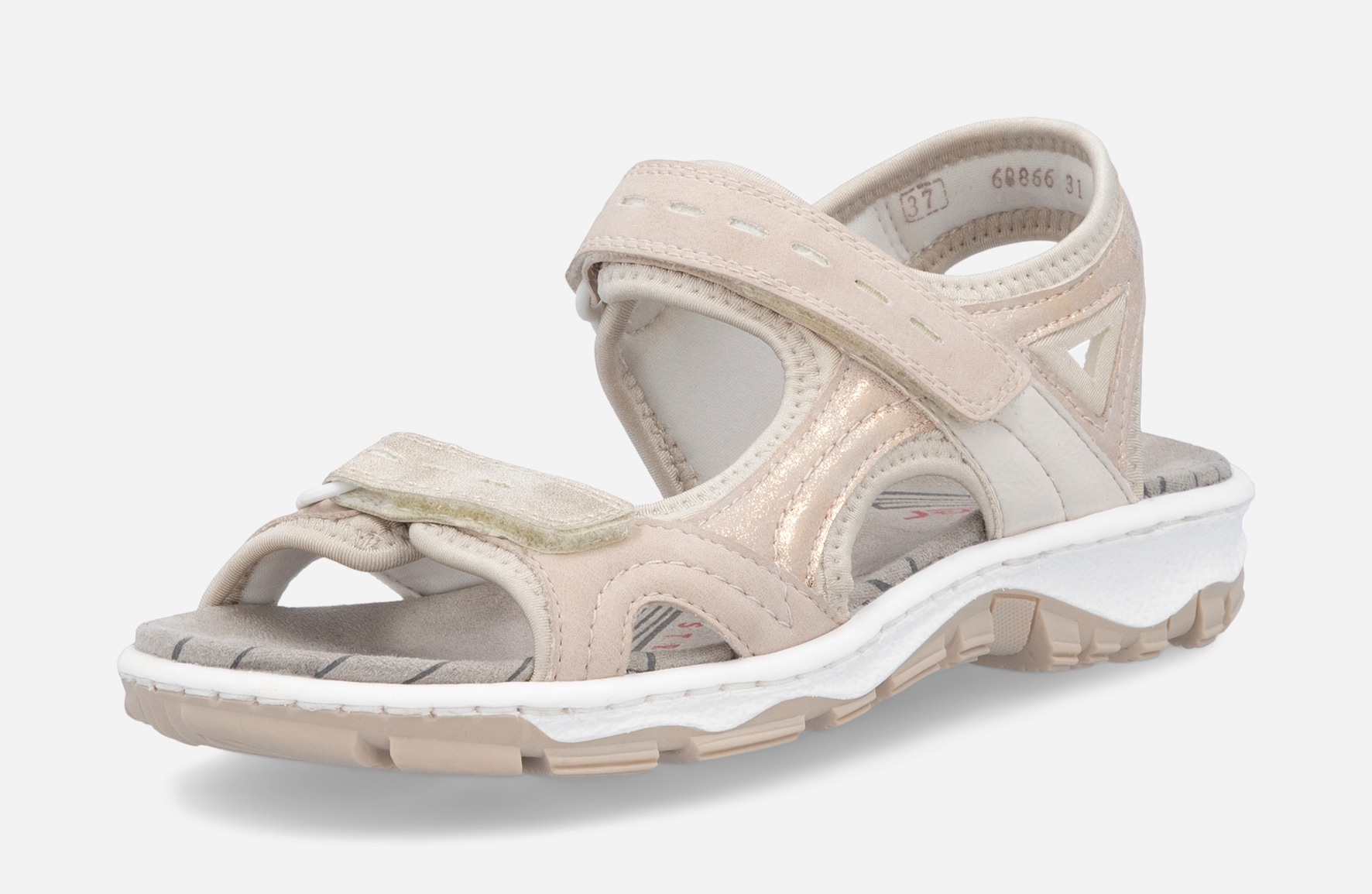 RIEKER, Sandal med reimer Beige
