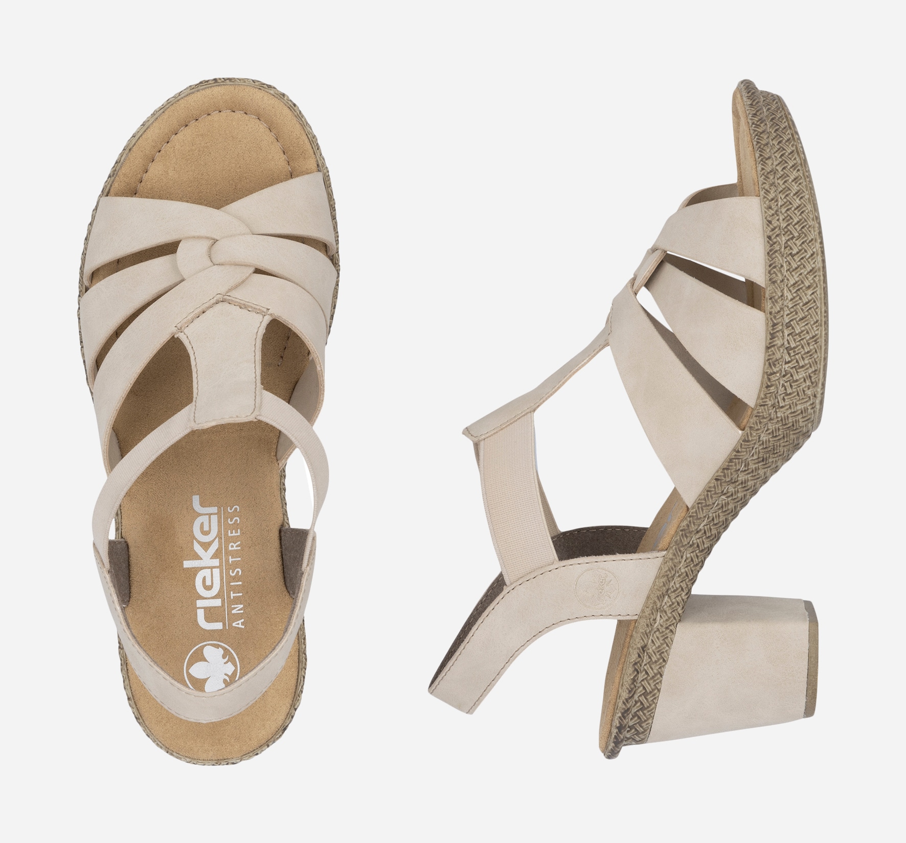 RIEKER, Sandalett med reimer Beige