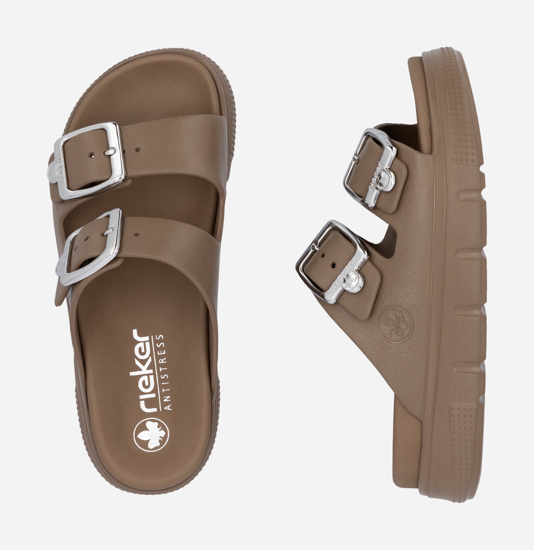 RIEKER, Sandal med reimer Brun