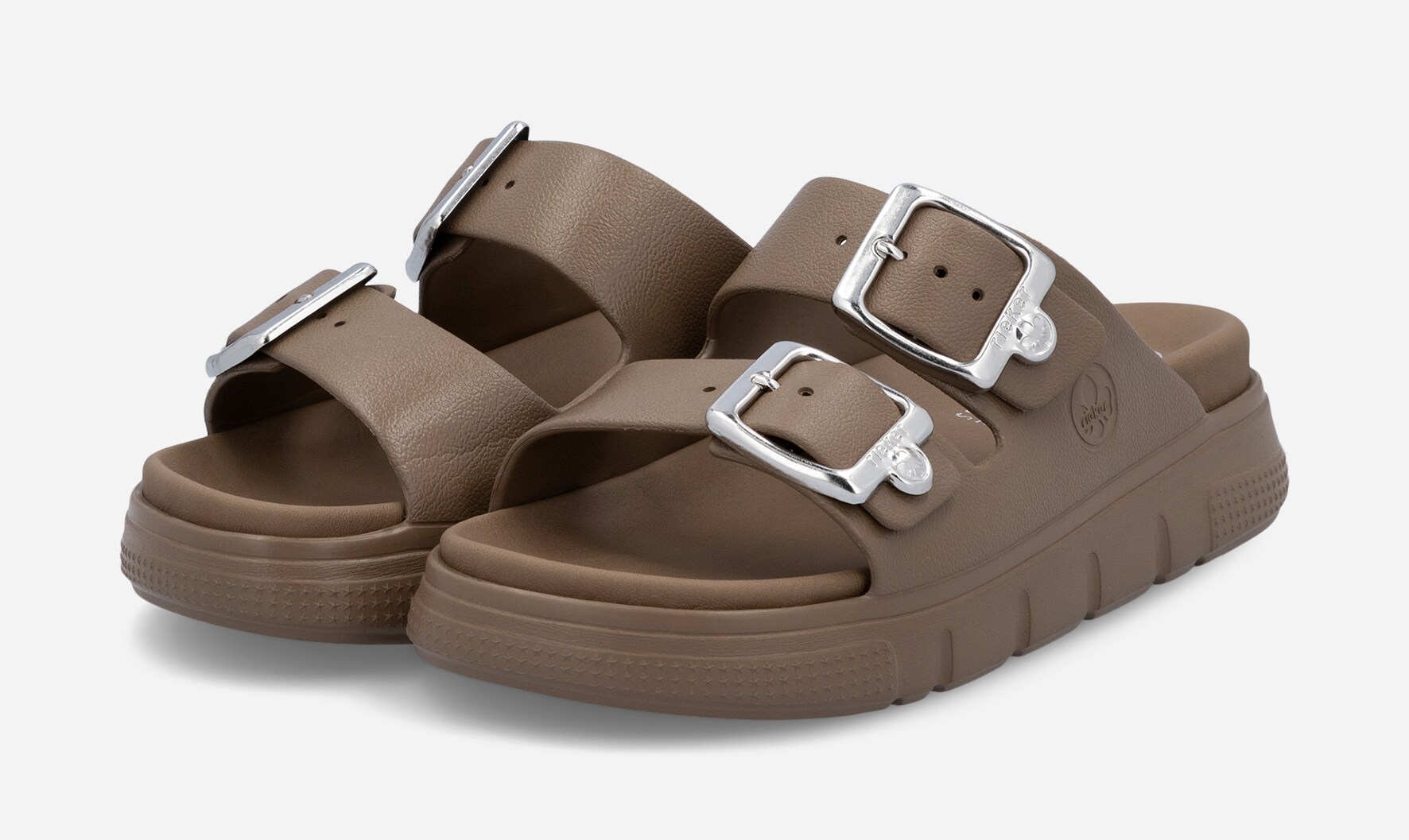 RIEKER, Sandal med reimer Brun