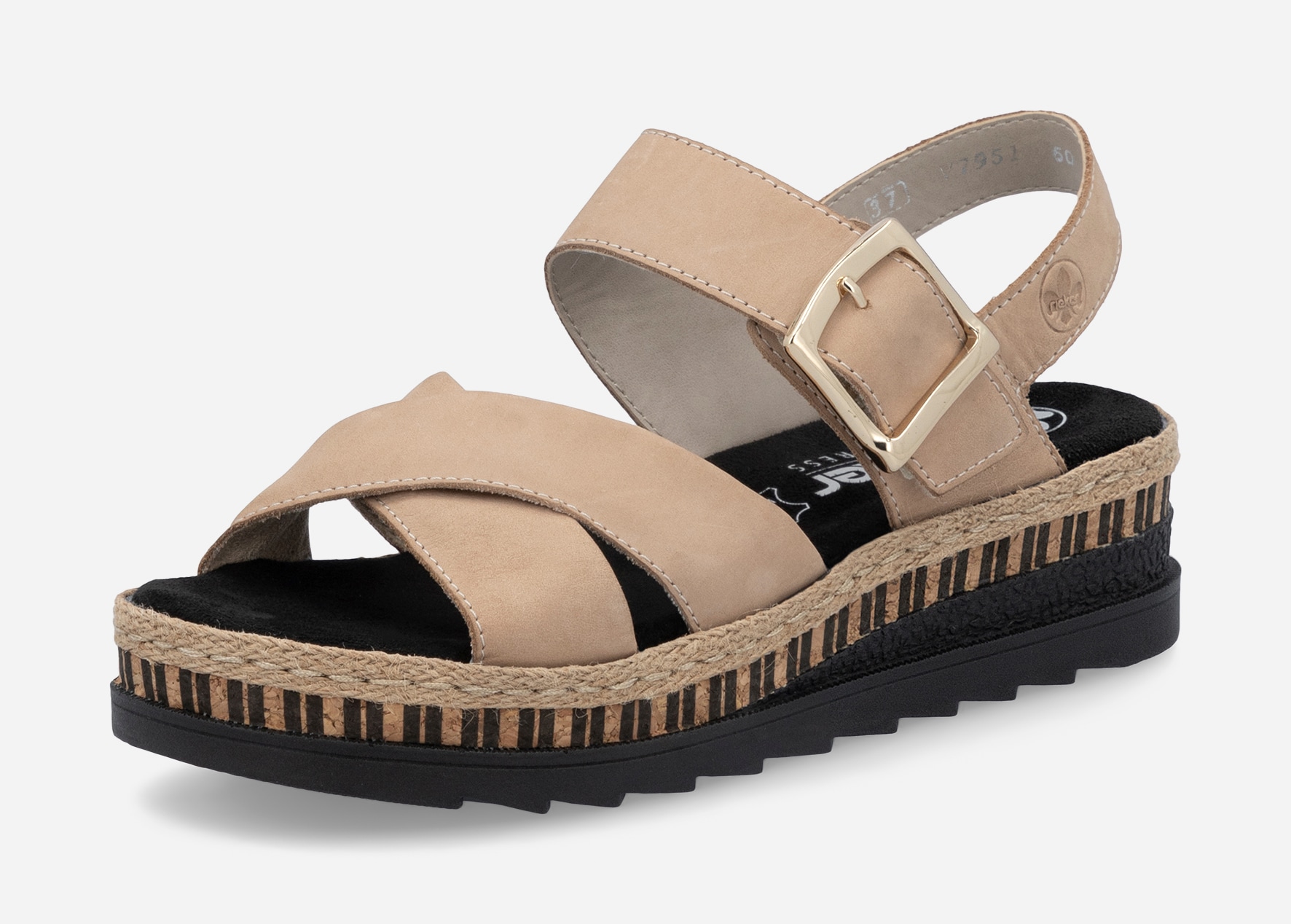 RIEKER, Sandalett med reimer Beige