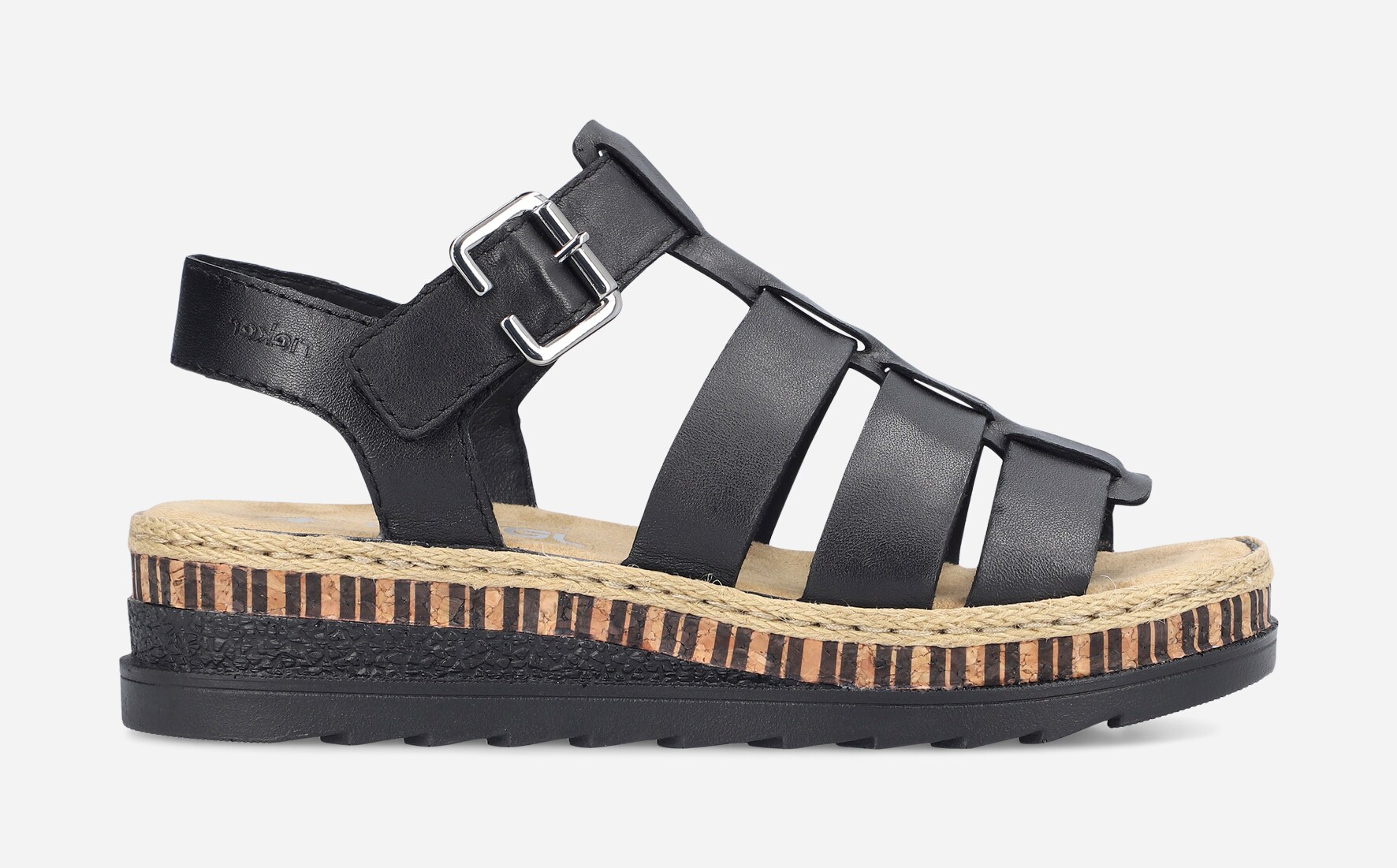 RIEKER, Sandalett med reimer Sort