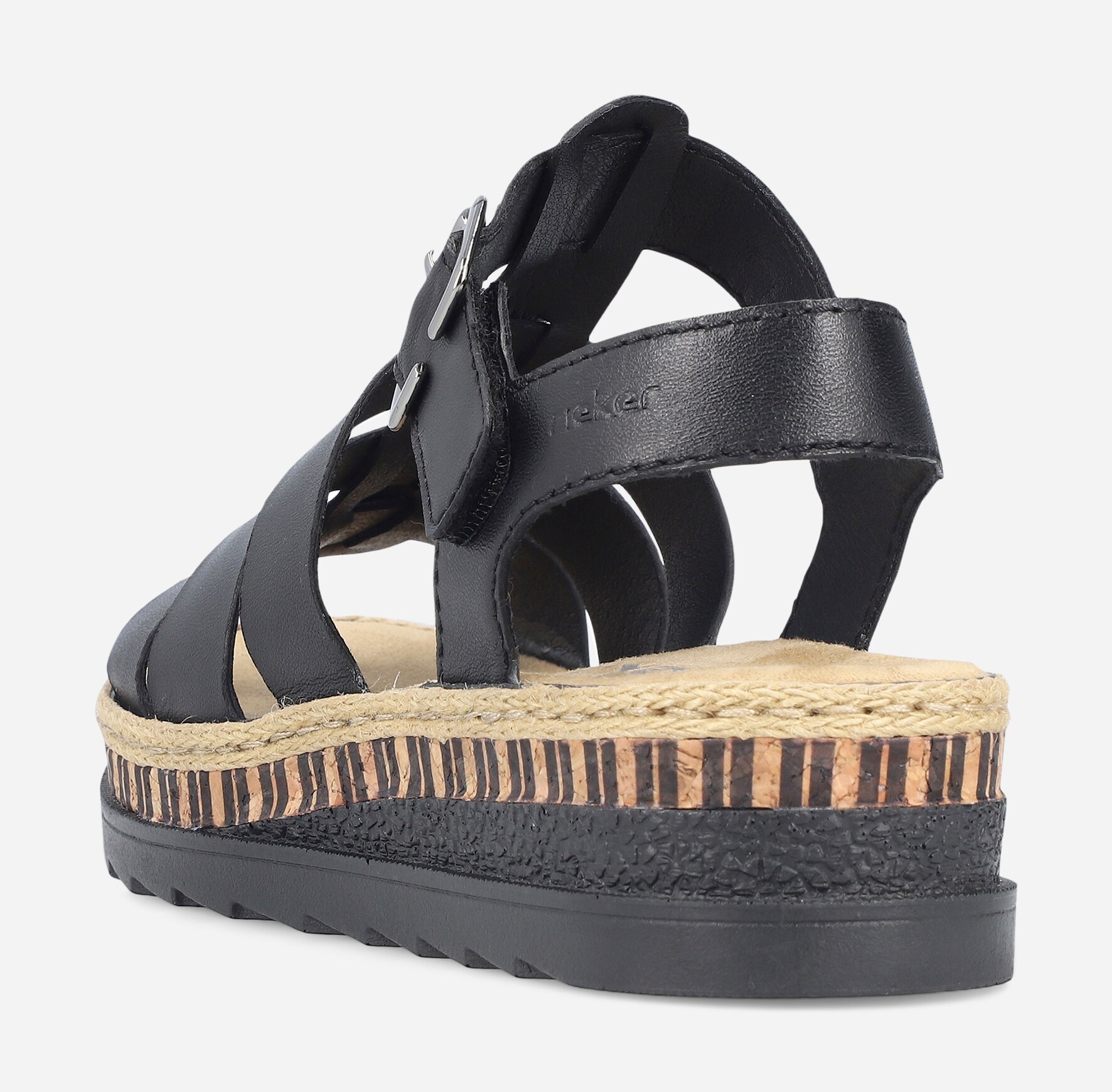 RIEKER, Sandalett med reimer Sort