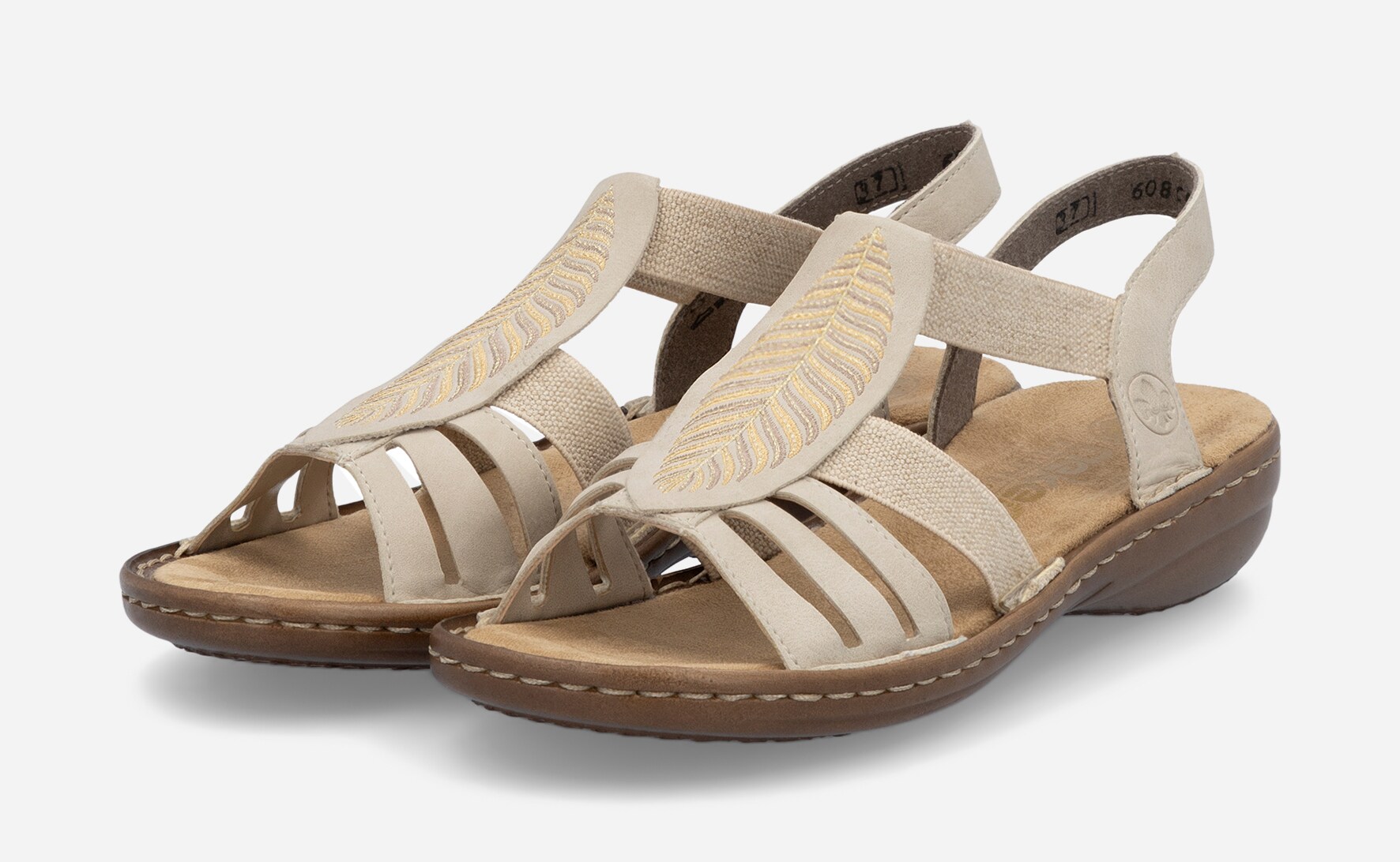 RIEKER, Sandal med reimer Beige