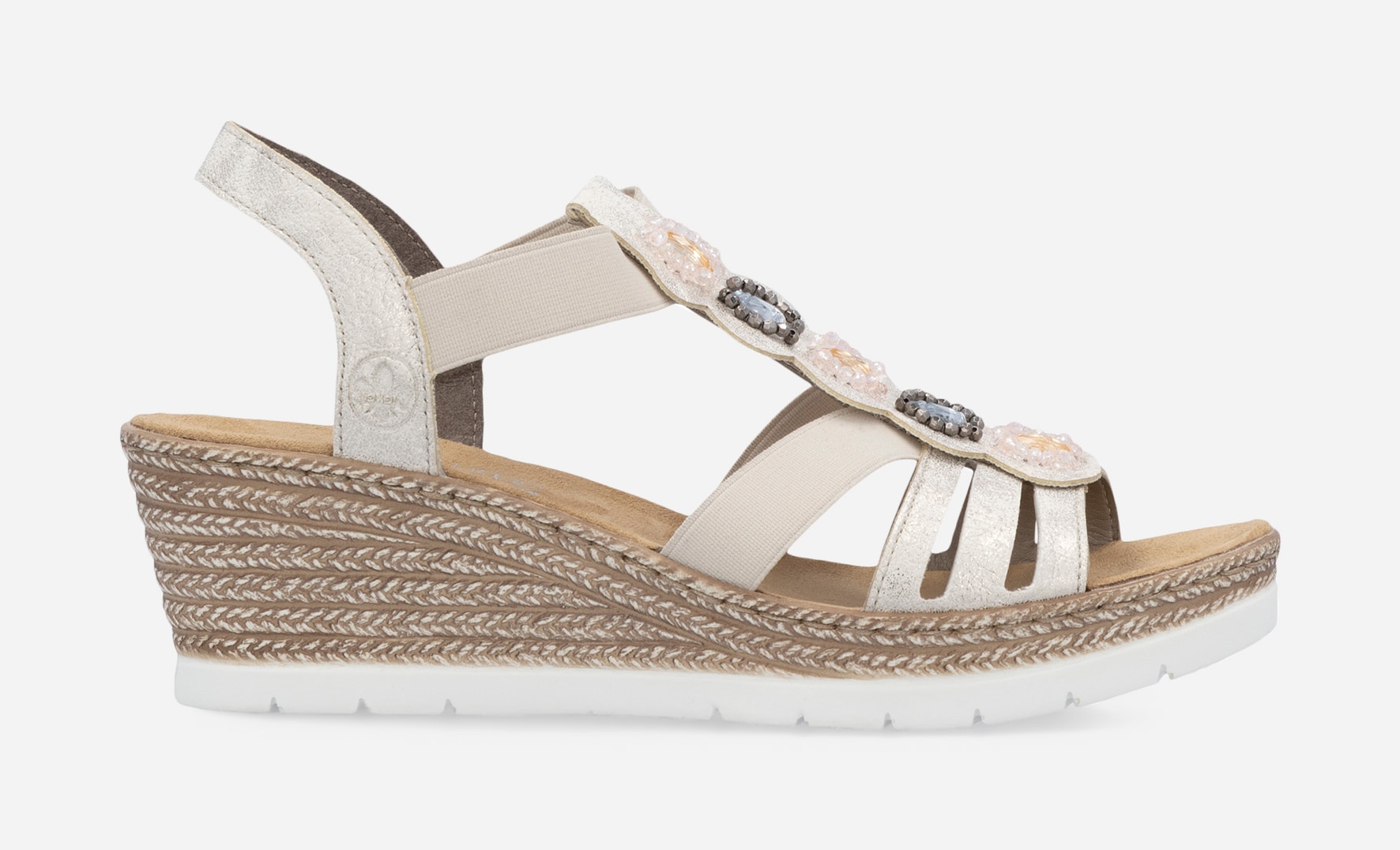 RIEKER, Sandal med reimer Beige