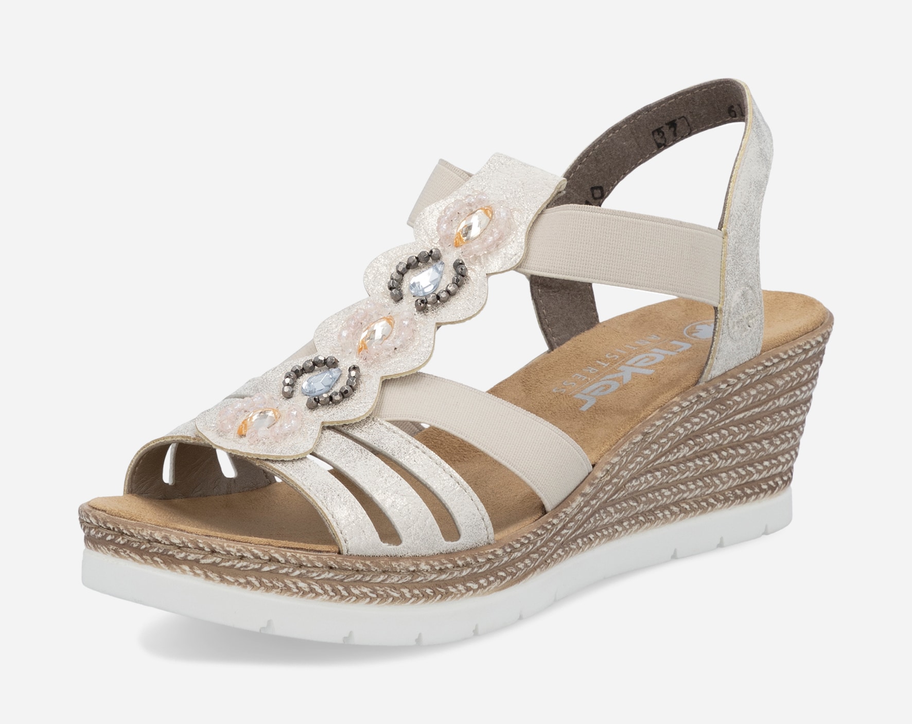 RIEKER, Sandal med reimer Beige