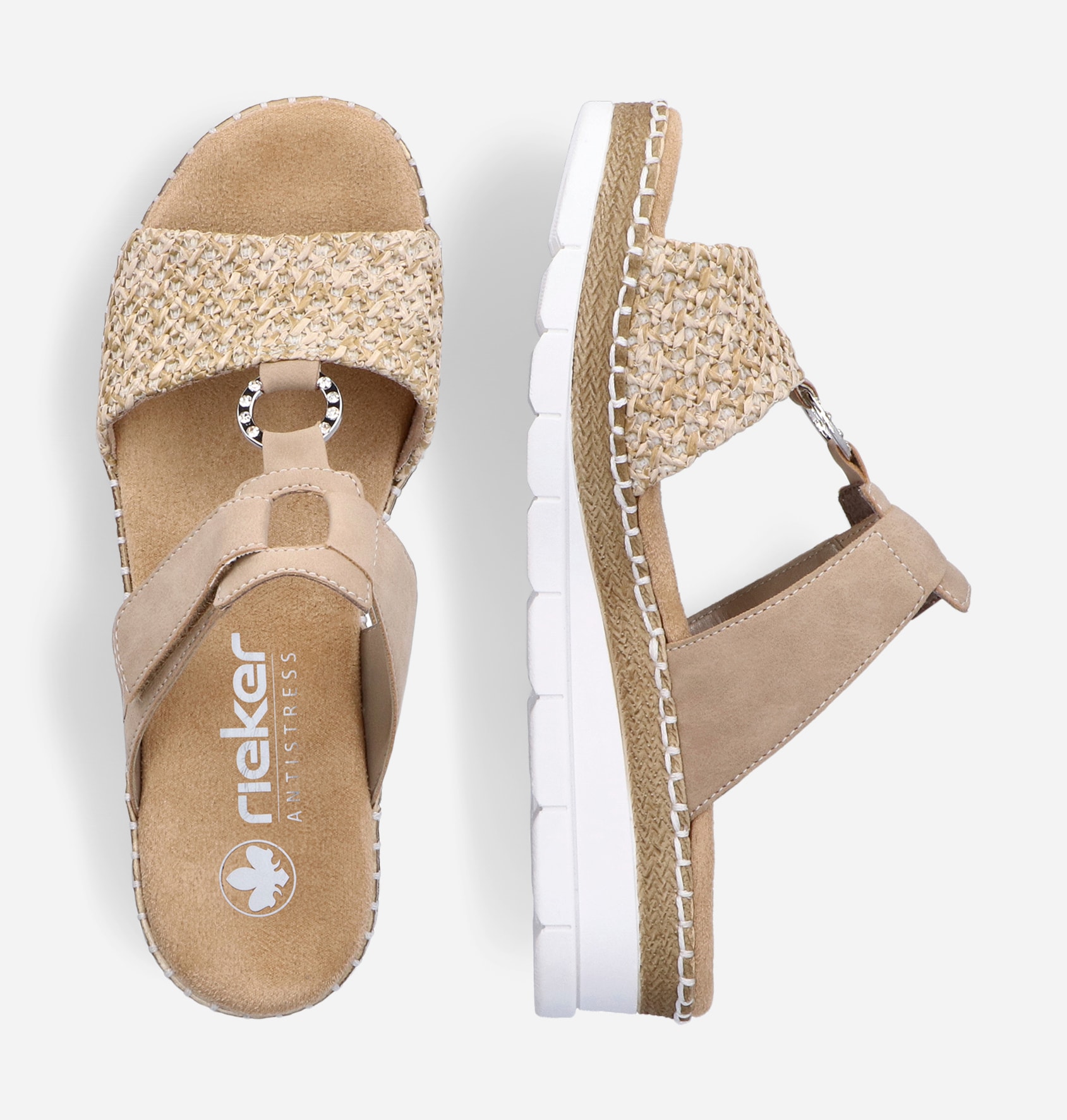 RIEKER, Sandal med reimer Beige