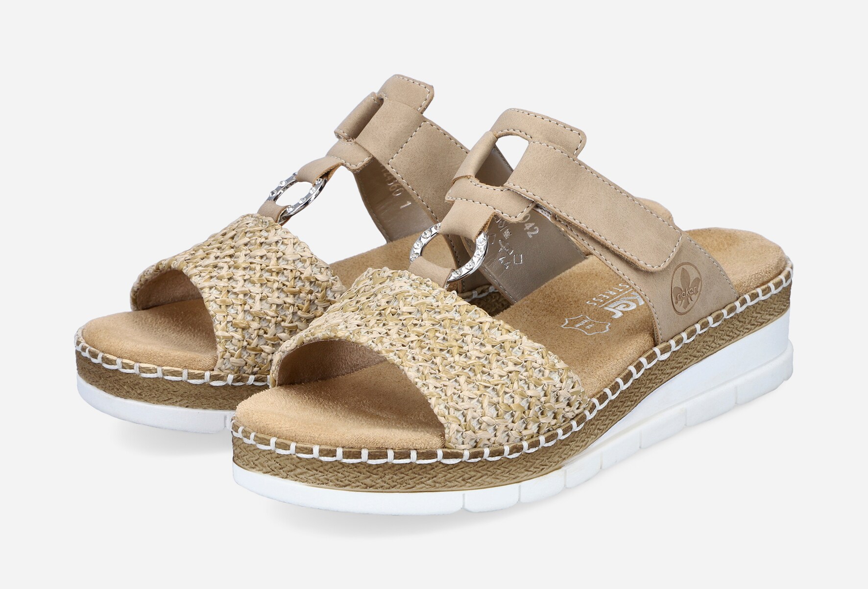 RIEKER, Sandal med reimer Beige